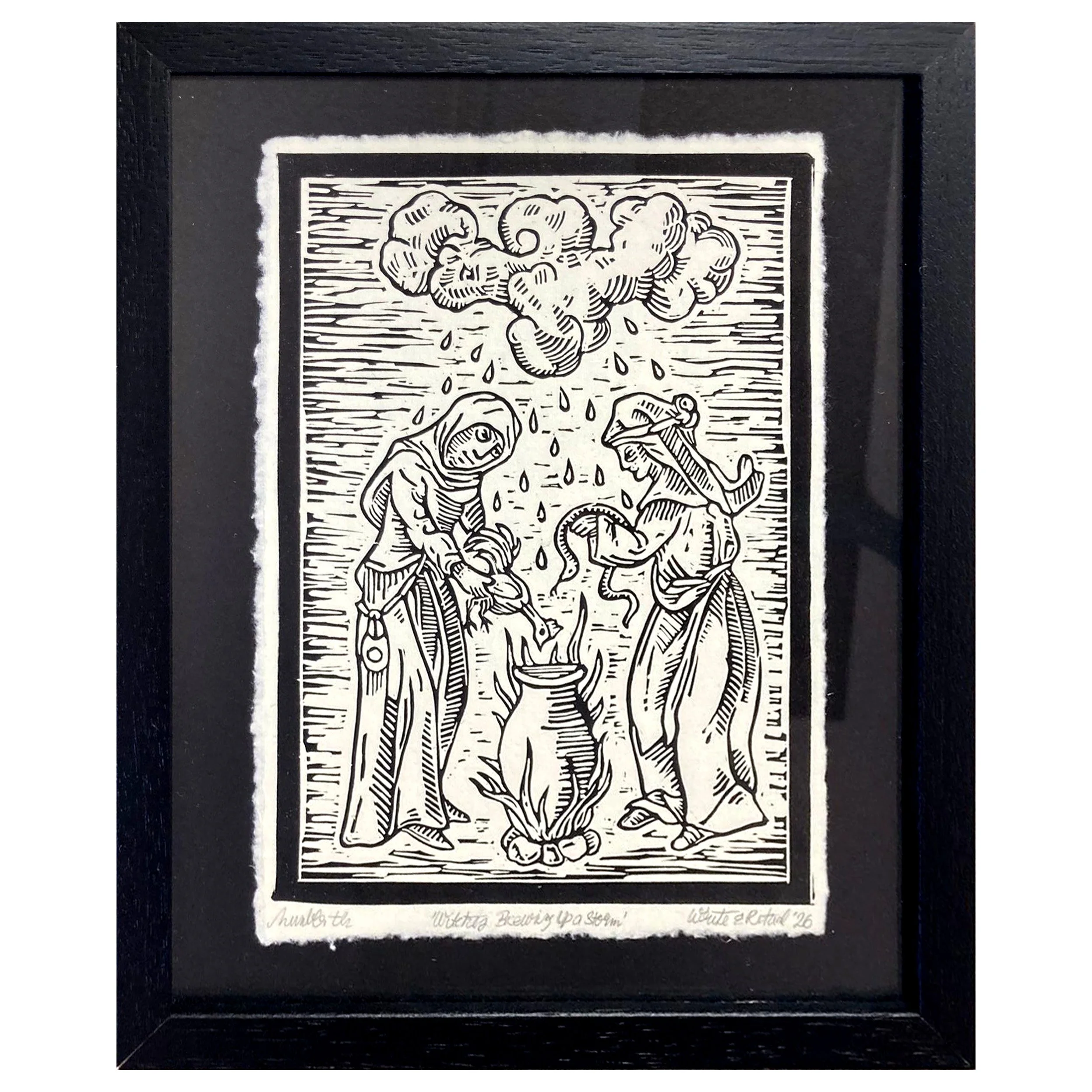 Witches Brewing Up a Storm (framed)