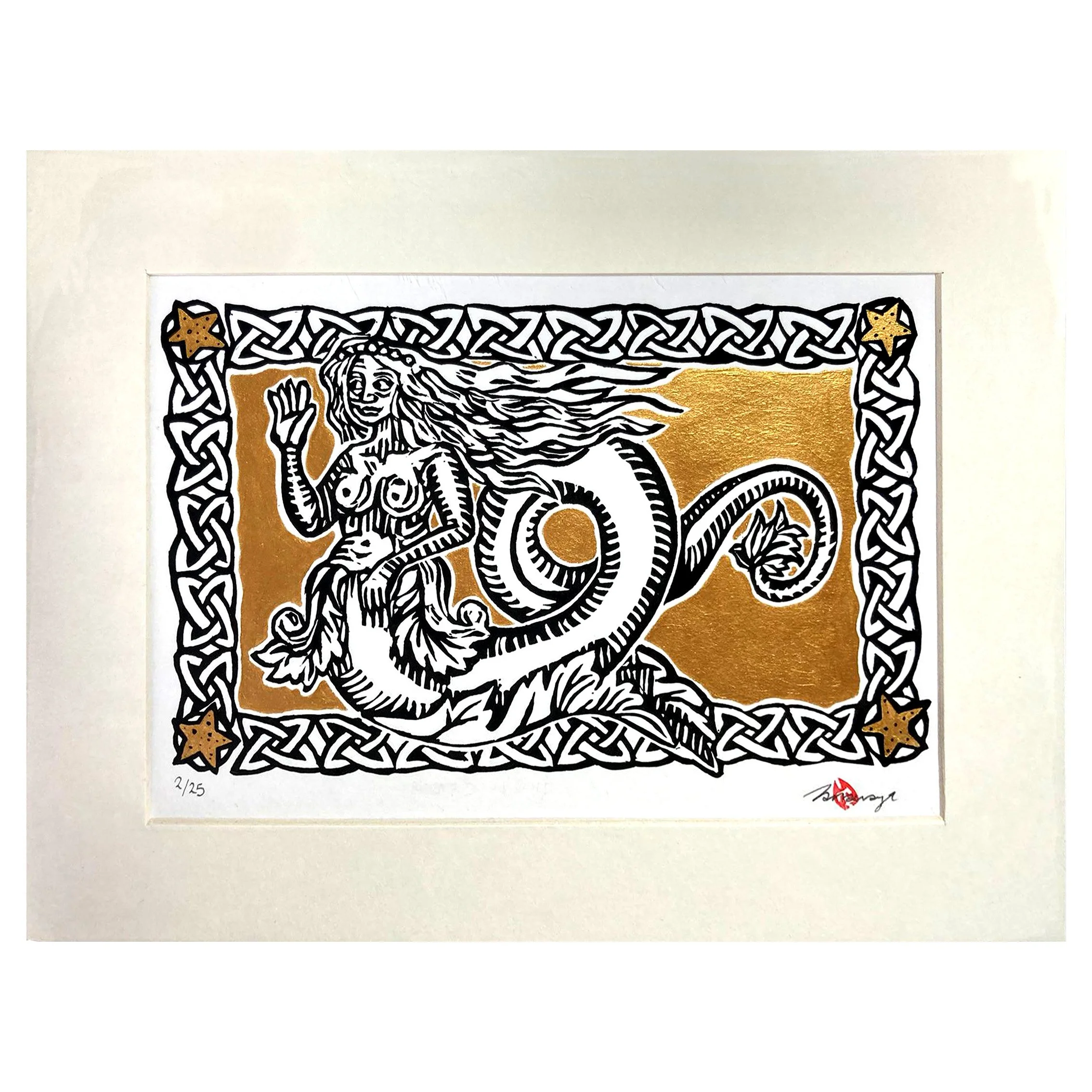 Mermaid - gold (unframed)