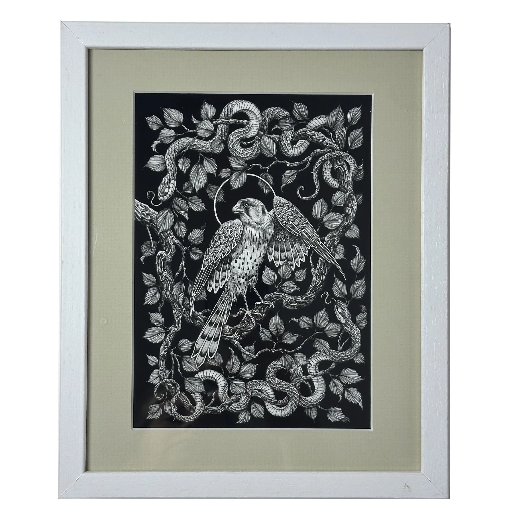 Kestrel & Snakes (framed print)