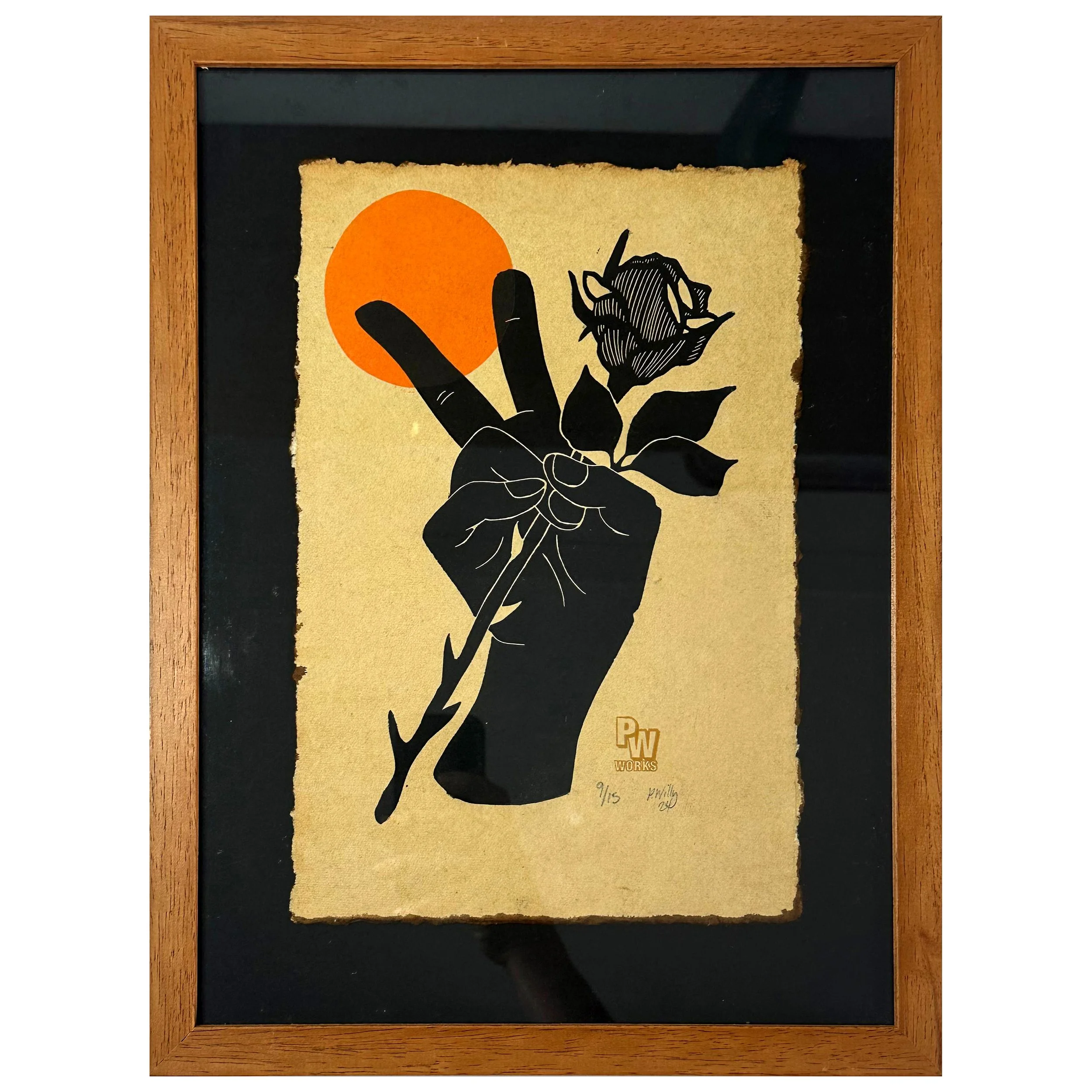 Peace rose (framed)