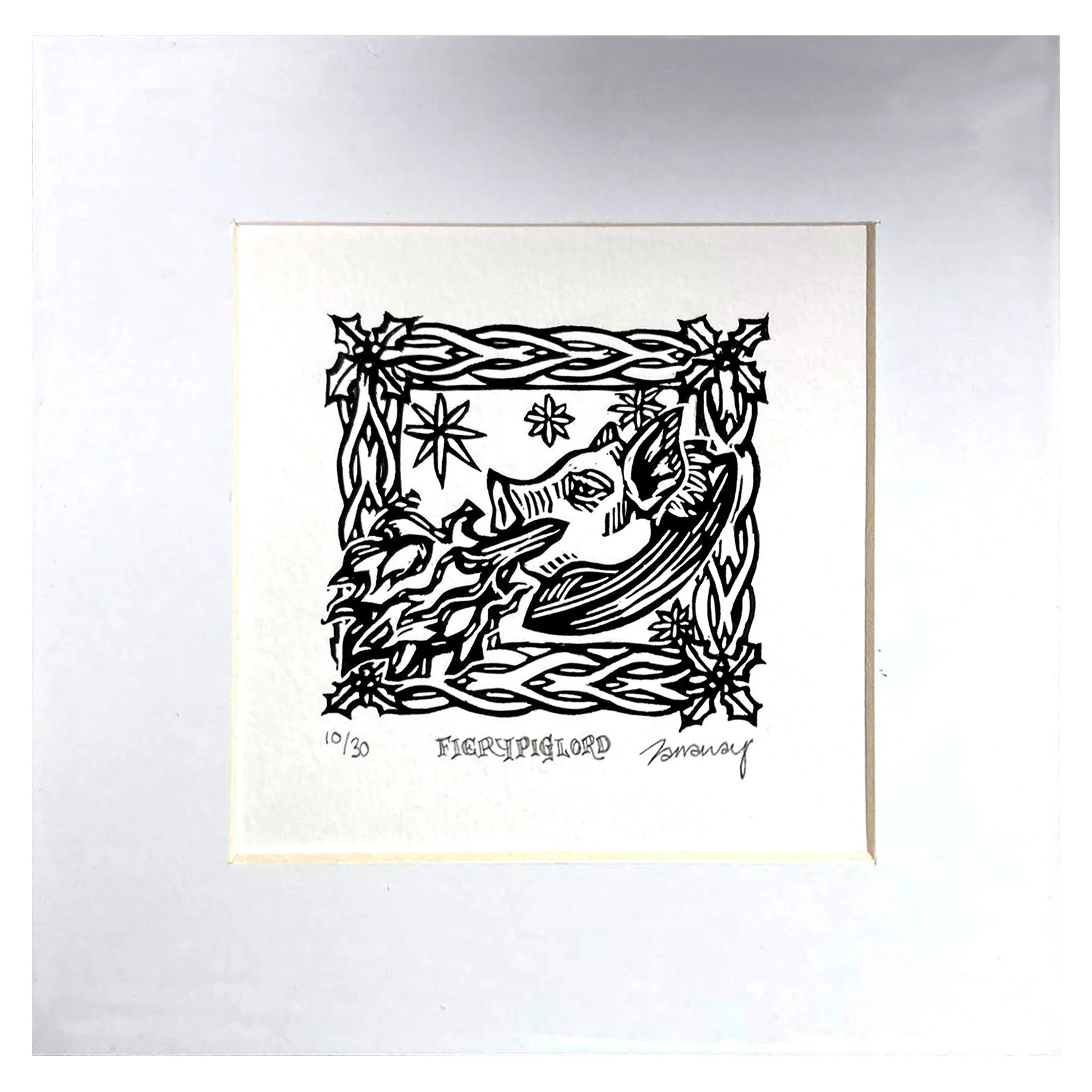 Fiery Pig Lord - b&w (unframed)