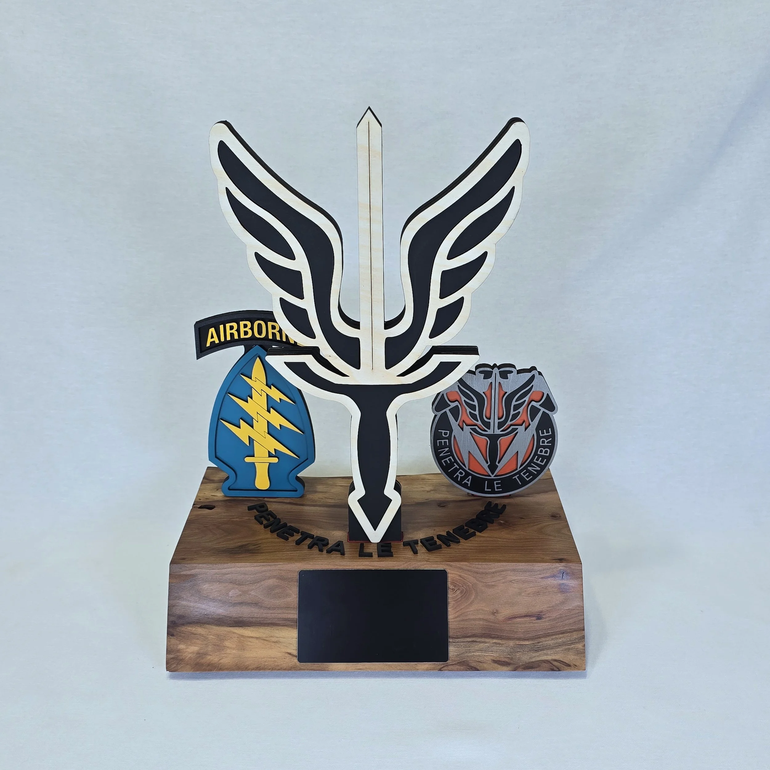 8x8x15 Tabletop Display with Detachable Emblems