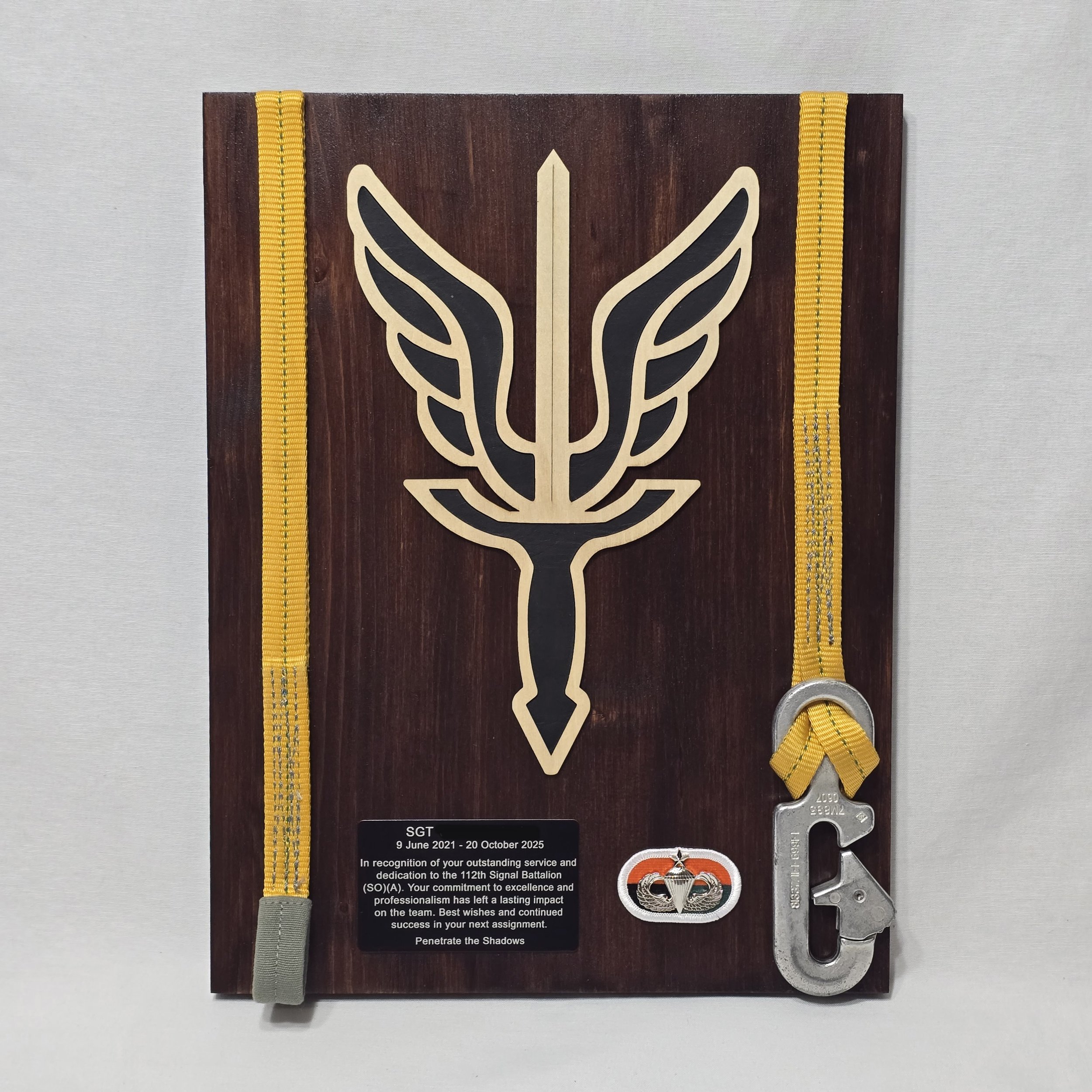 12x16 Plaque with Static Line