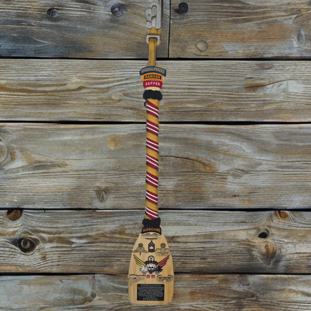 Air Ops Paddle with Spiral Wrapped Static Line