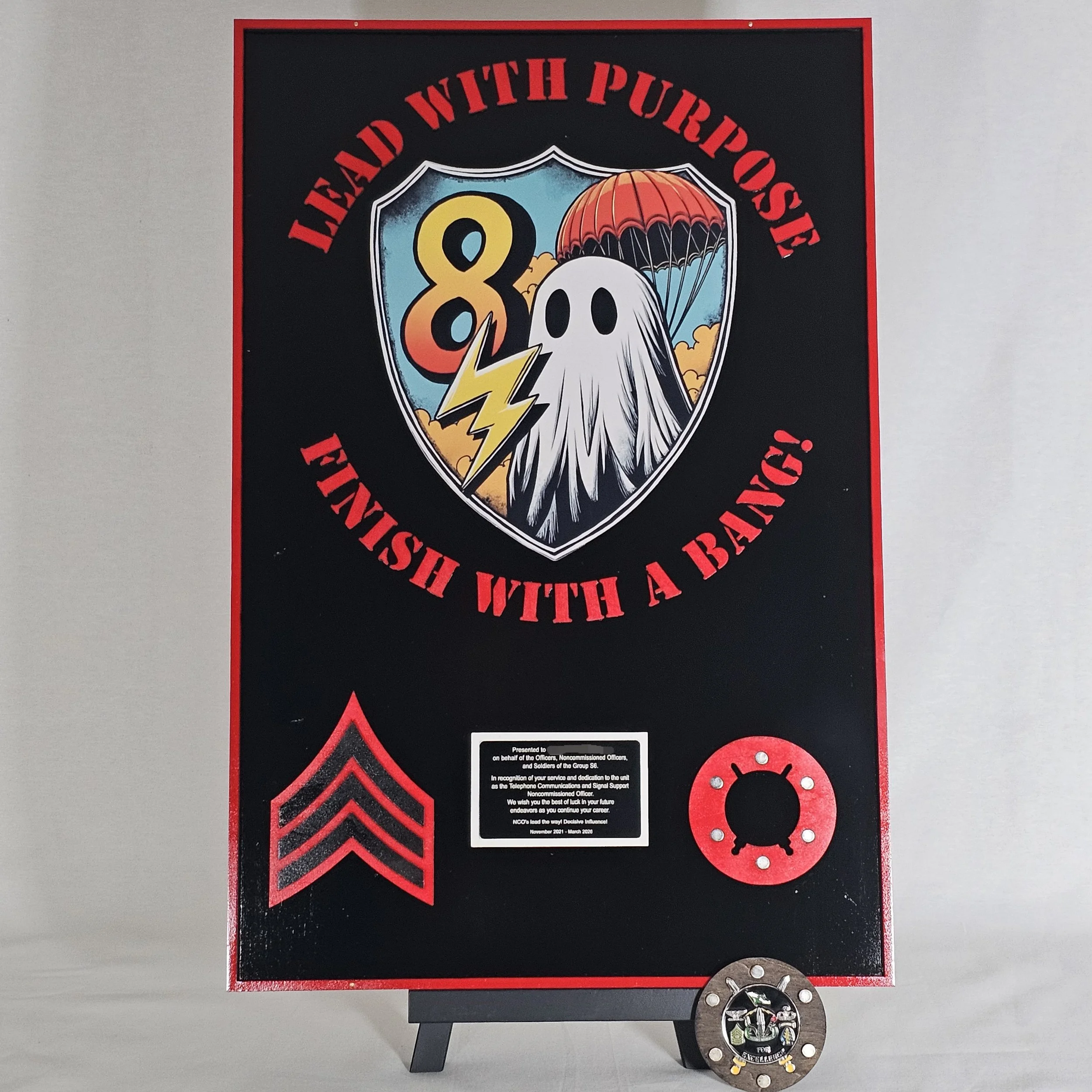 16x24 Plaque with Custom Fit Magnetic Coin Holder