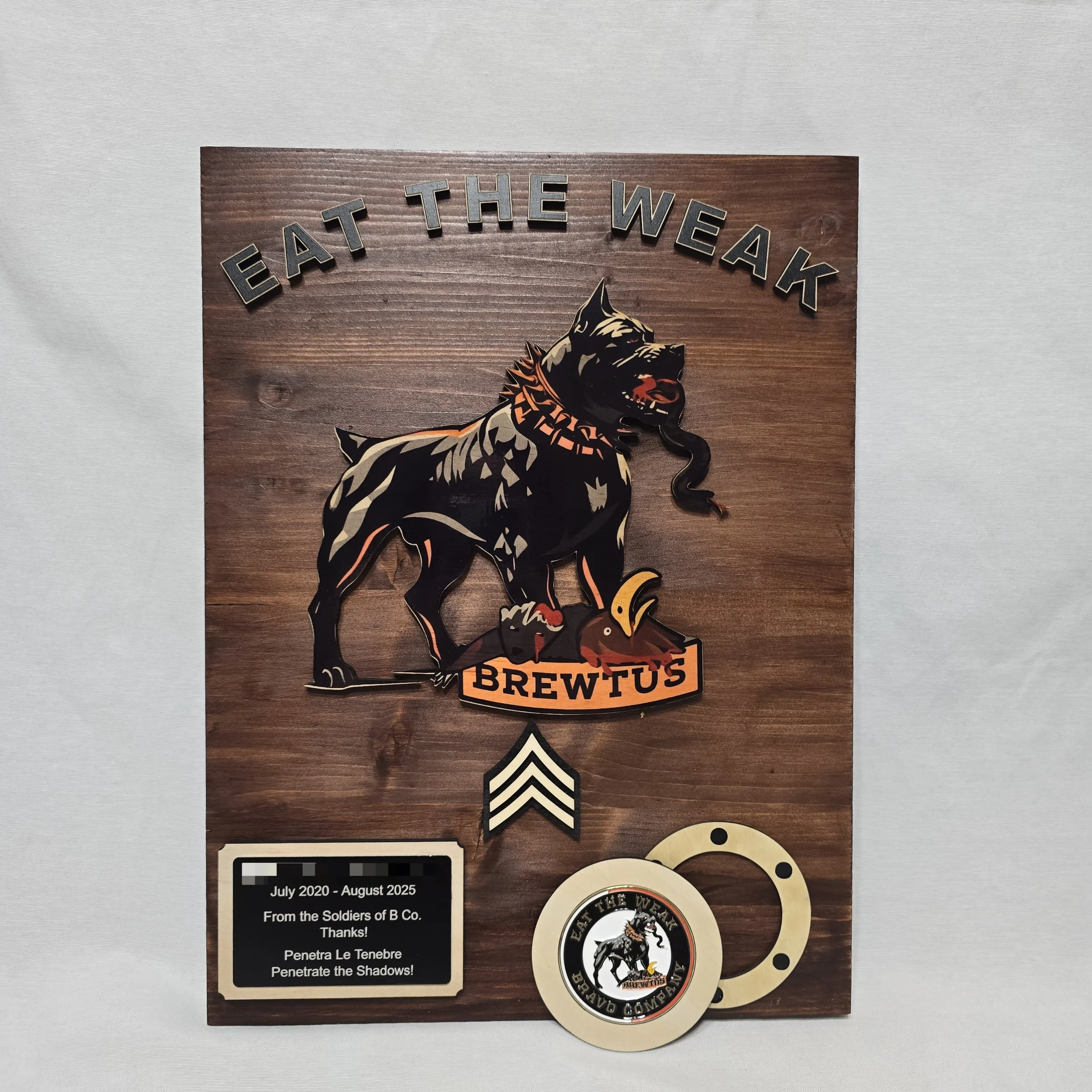 12x16 Plaque with Motto and Magnetic Custom Fit Coin Holder