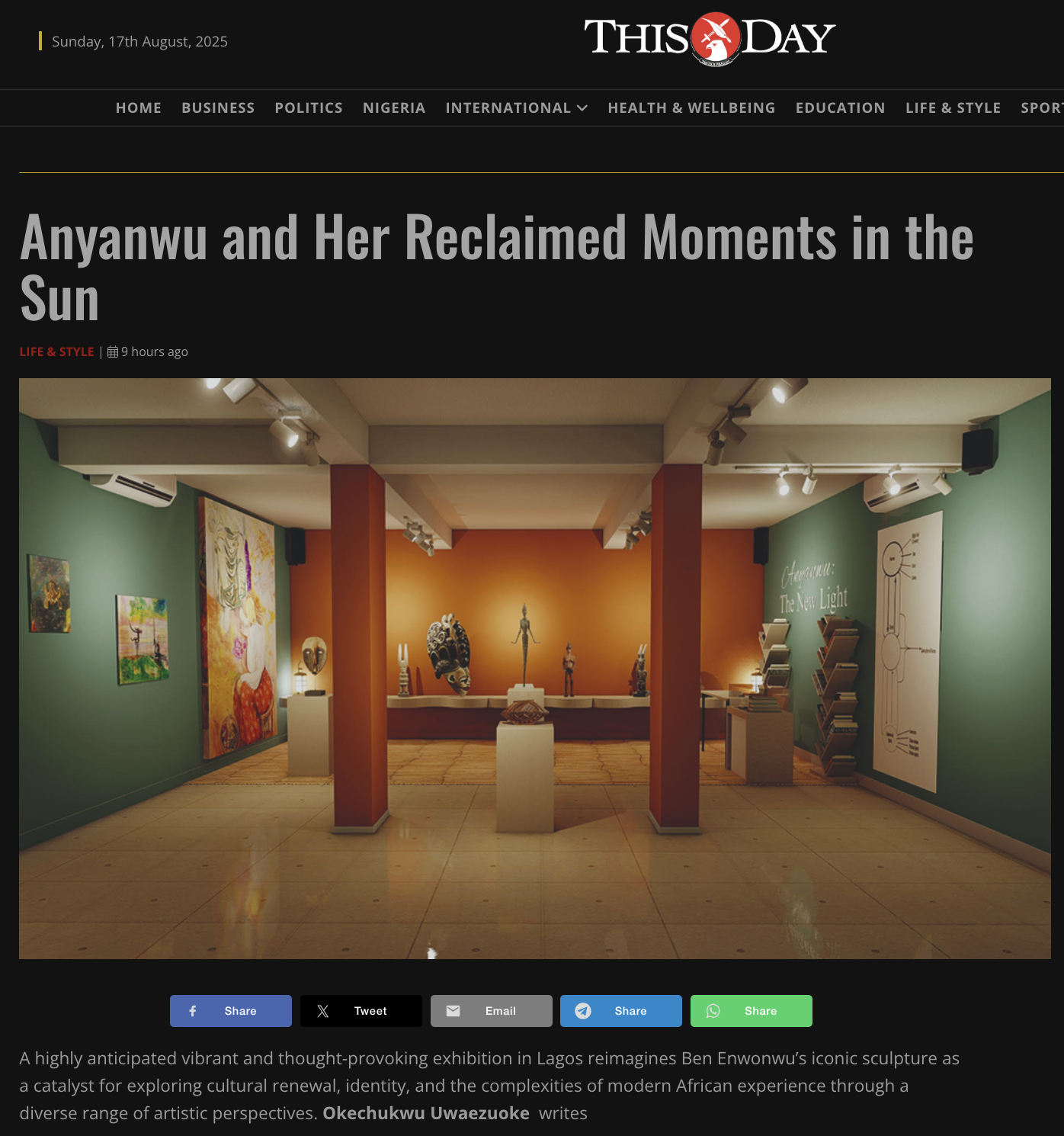 Anyanwu And Her Reclaimed Moments In The Sun