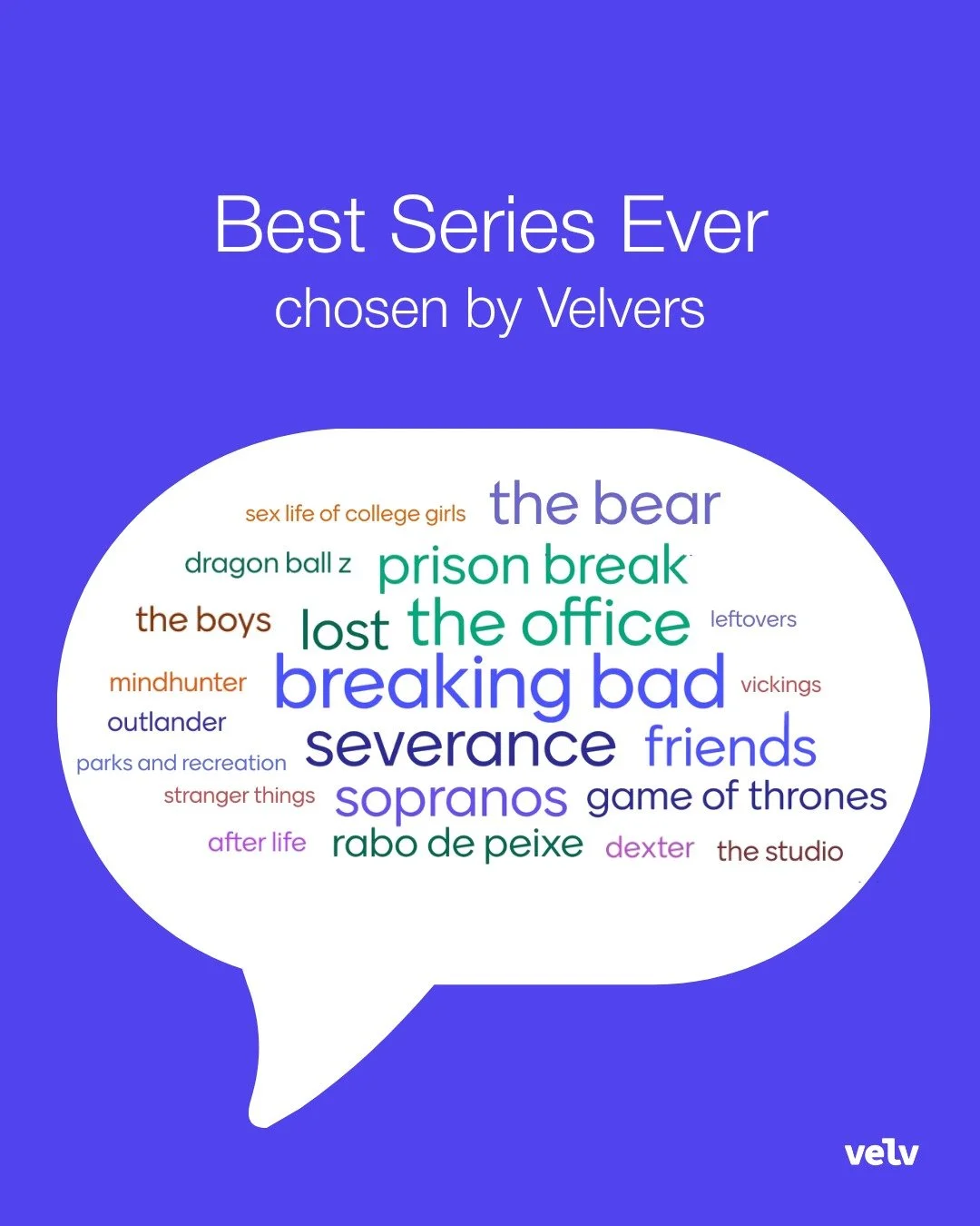 There’s no better topic to spark debates, iconic moments, and endless memes than TV series.
Last week’s VelvLive was all about that — our Velvers shared their all-time favorites (and dropped some binge-worthy tips too π).
Here ar