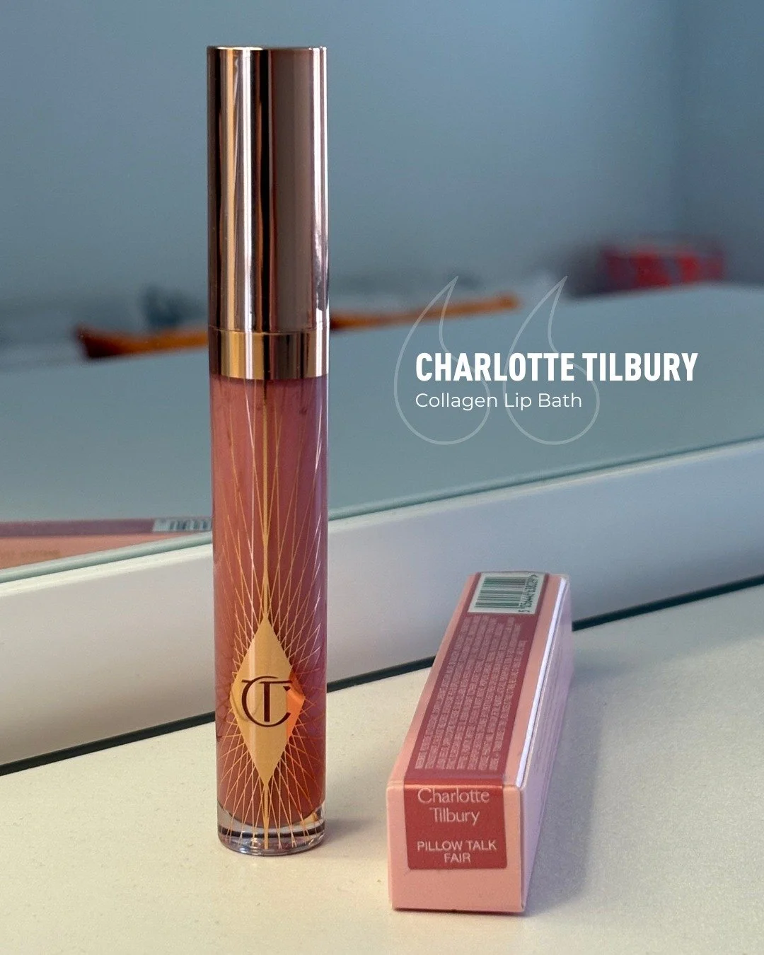 ✨ Plump your pout without the painful tingle! ✨ Our Beauty Buddy @mrs_sandra_bm is raving about the @charlottetilbury  Collagen Lip Bath! 💖

She calls this a fabulous plumping lip gloss and highlights the beautiful neutral shade, Pillow Talk Fair. T