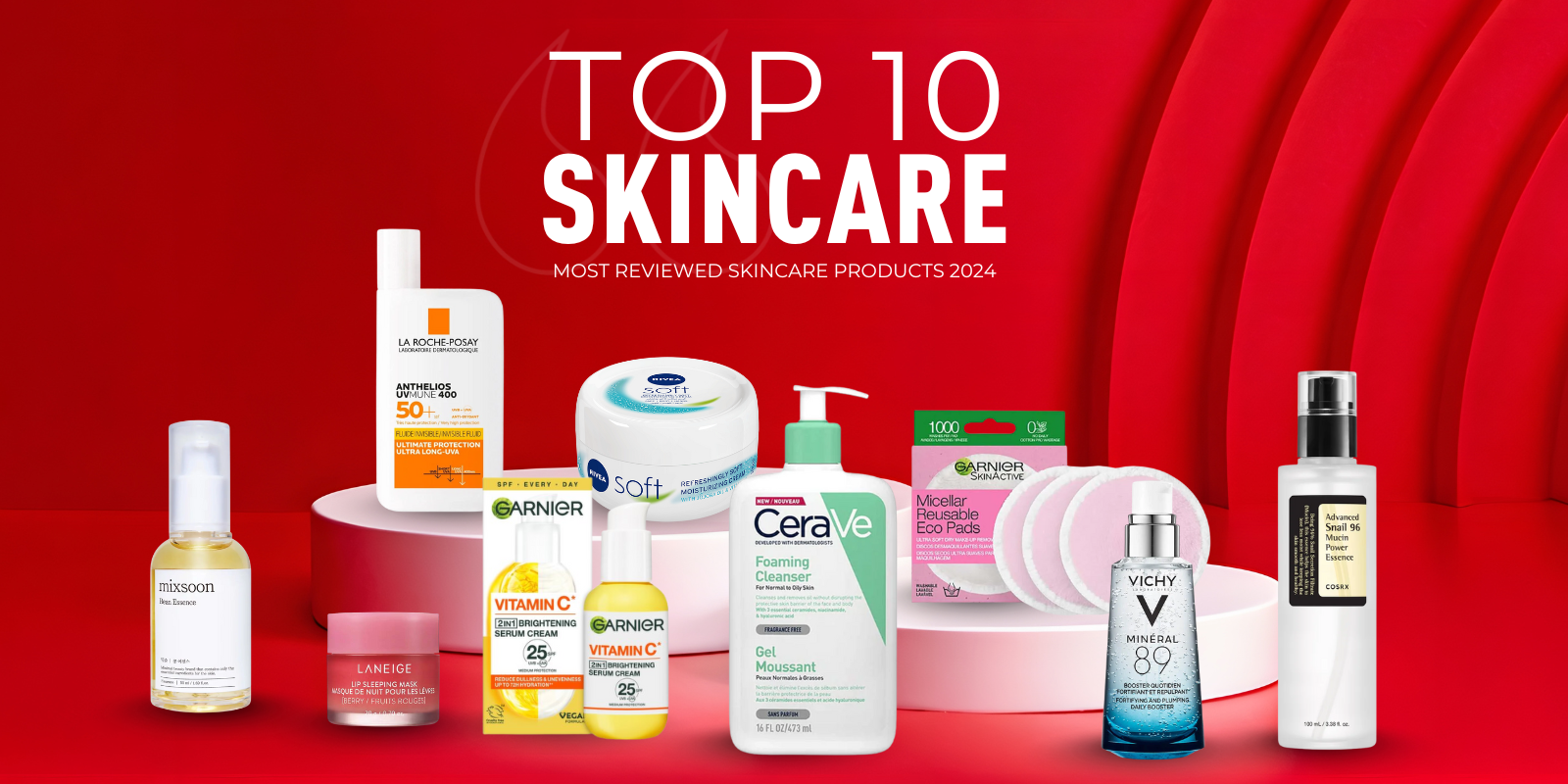 Top 10: most reviewed SKINCARE products 2025