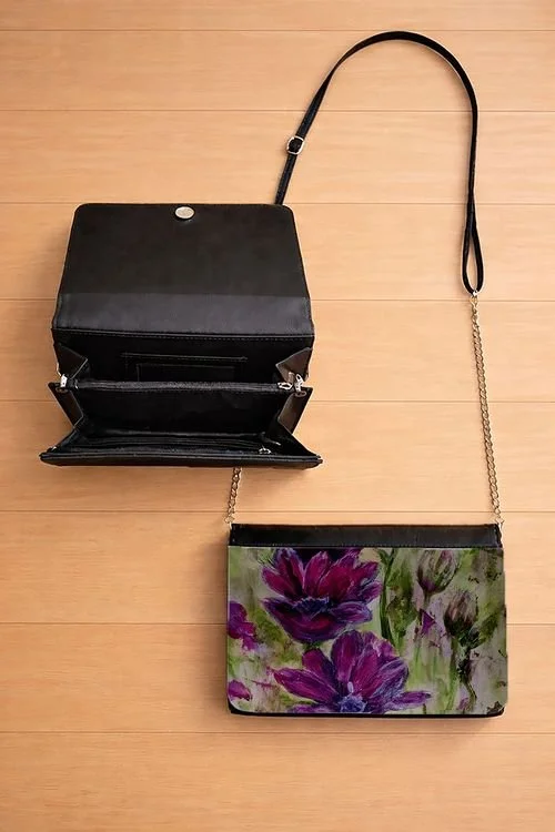Magenta Daisies Structured Small Bag