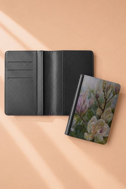 Magnolia Nomad Passport Cover, Wearable Art, Creative Dressing by Marianne