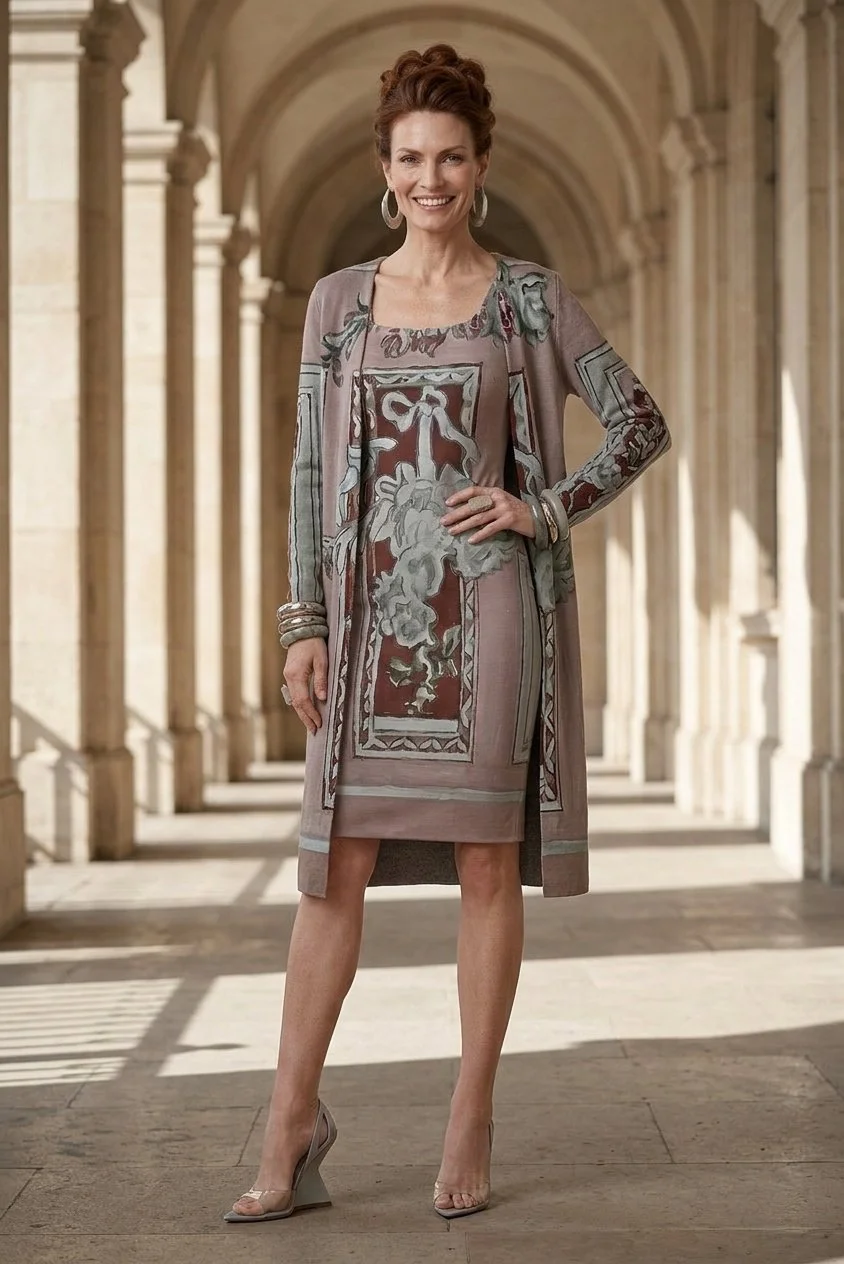 Chateau Tapestry Amanda Dress & Duster_Model_Colonnade.jpg