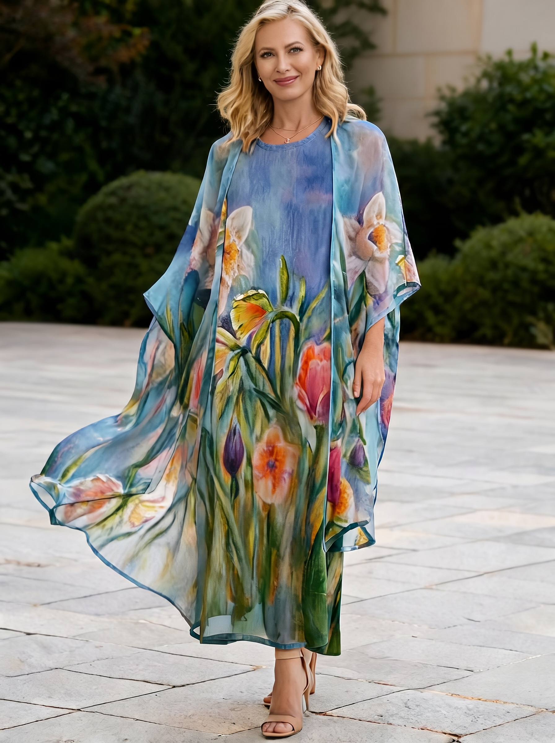Spring Rain Elise Dress and YK Kimono