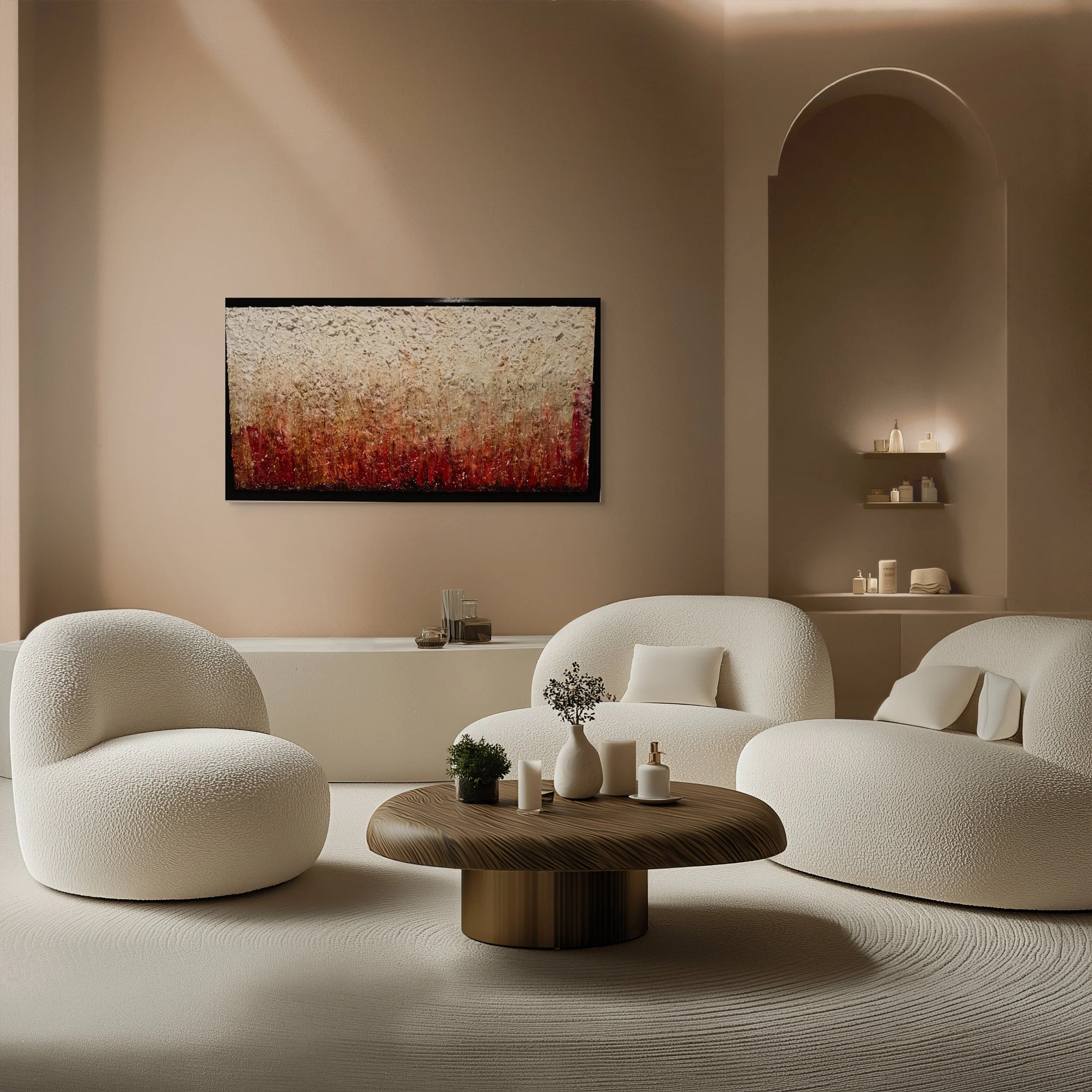 Neutral Eggshell art on dark background by Third Wind Art