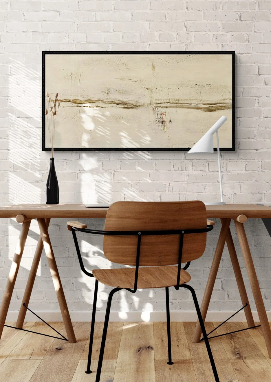 Relaxing neutral acrylic on canvas by Third Wind Art