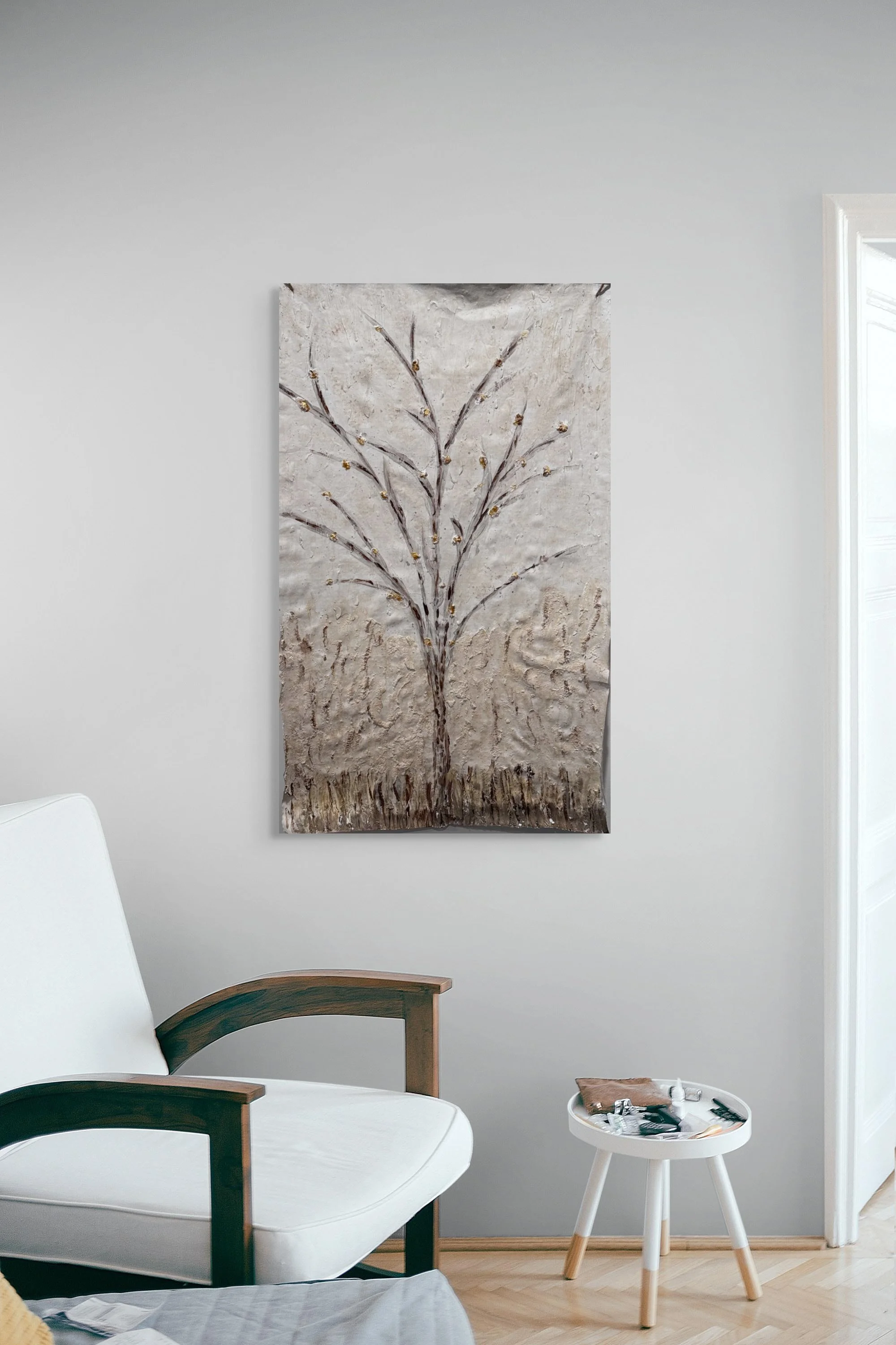 Relaxing Birch Bark Art on canvas