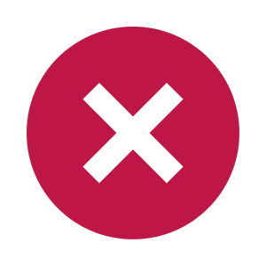 Weisses X-Symbol auf rotem Kreis.