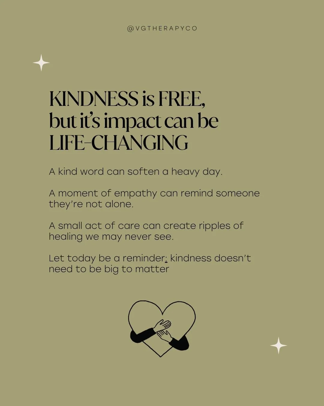 Kindness is free and it never runs out. 

A small act of care, a gentle word, or simply choosing to listen can make a bigger difference than we realize.
You don&rsquo;t have to fix someone&rsquo;s pain to help them feel seen.
Sometimes, kindness itse