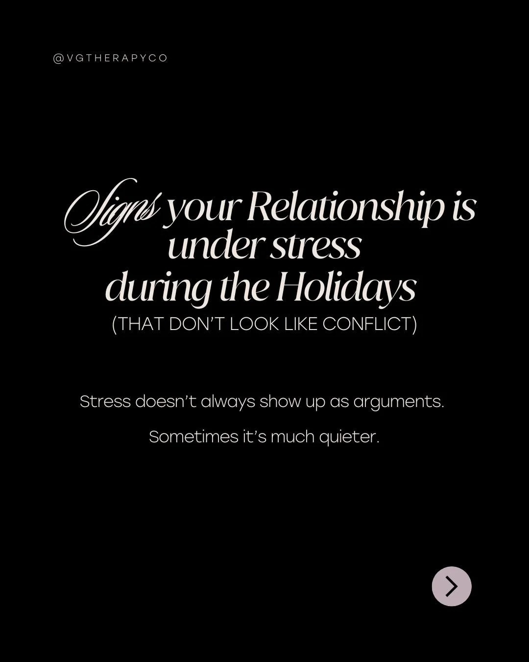 Relationship stress doesn&rsquo;t always show up as arguments.
During the holidays, it often appears quietly through distance, irritability, avoidance, or feeling like you&rsquo;re carrying the season on different emotional wavelengths.

These subtle