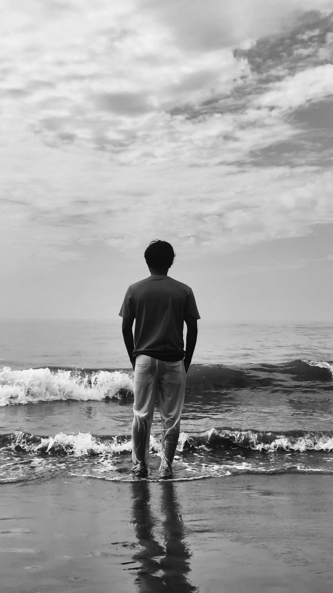 solo man at the beach