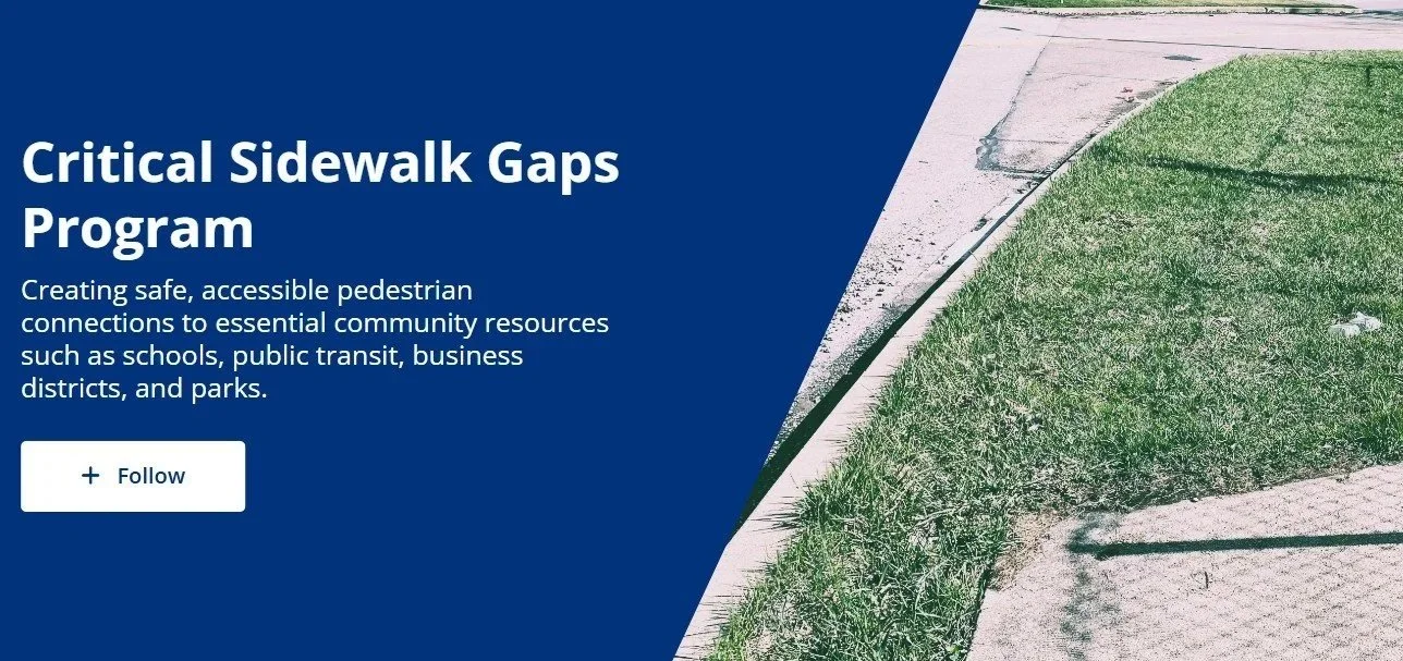 A sidewalk abrupty ending before the curb