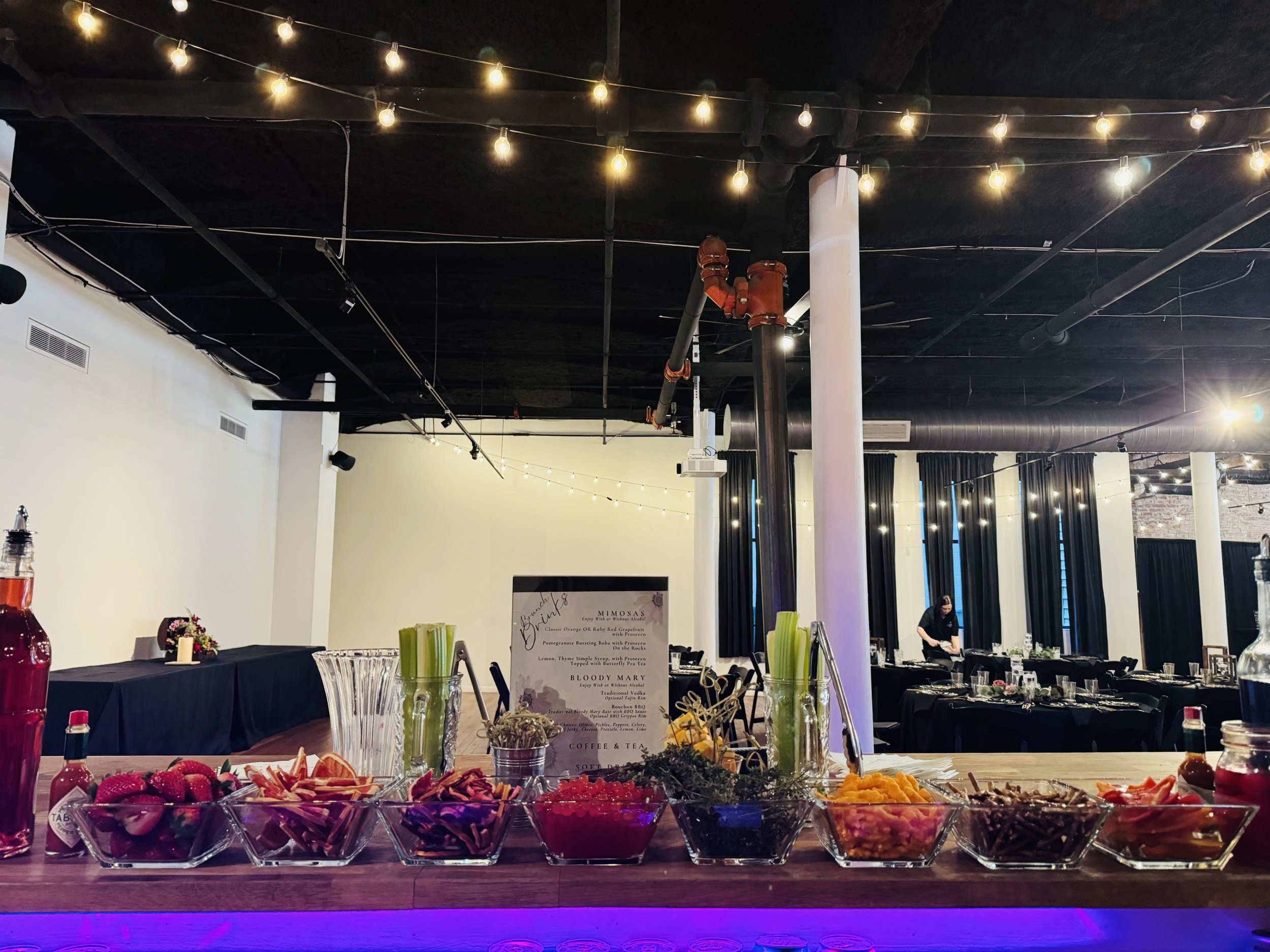 Bloody Mary and Mimosa Bar-Garnishes at The Spot on 5th in Cincinnati Ohio.