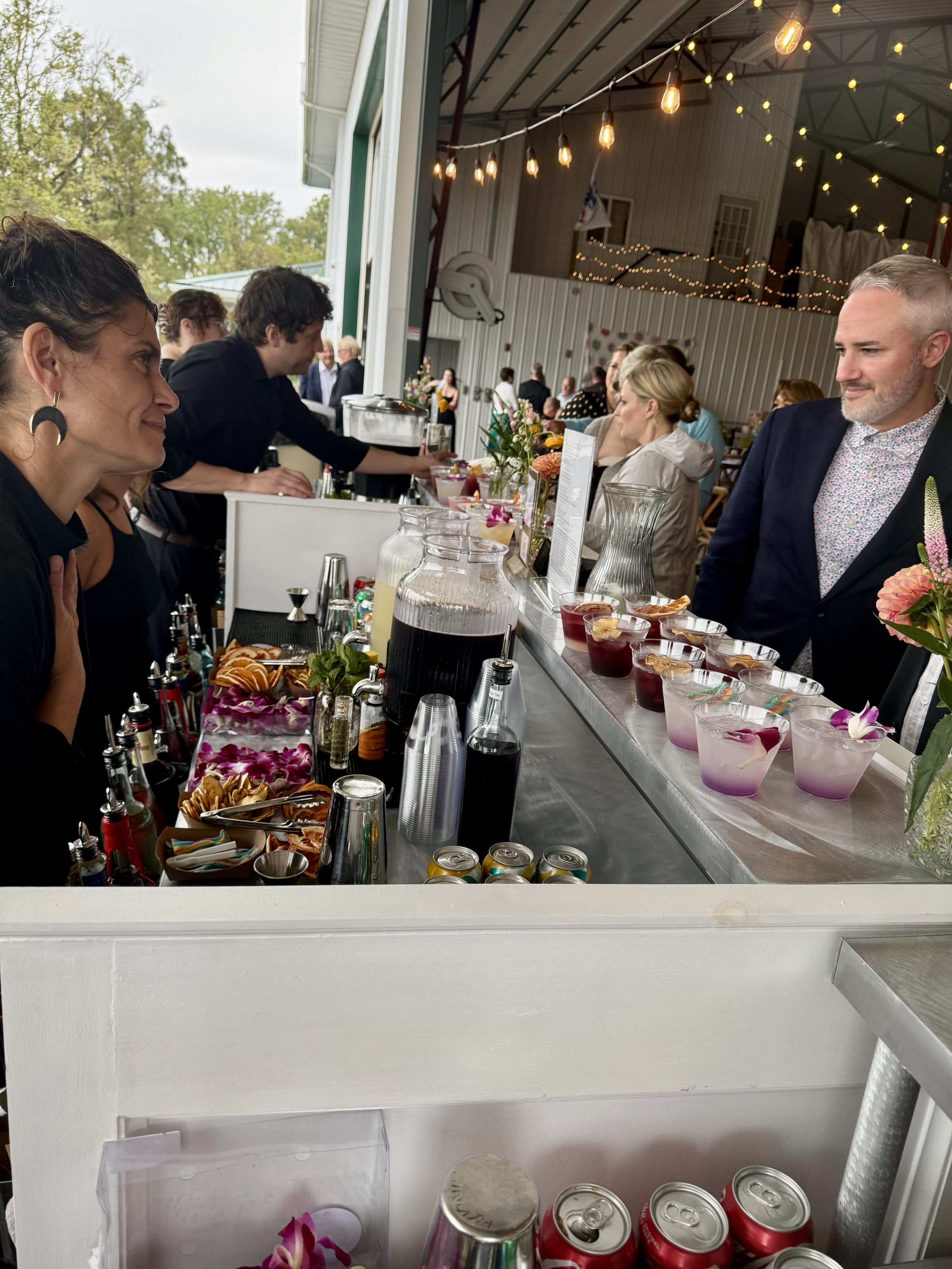 Cocktails on the Bar-White Wooden Bar.