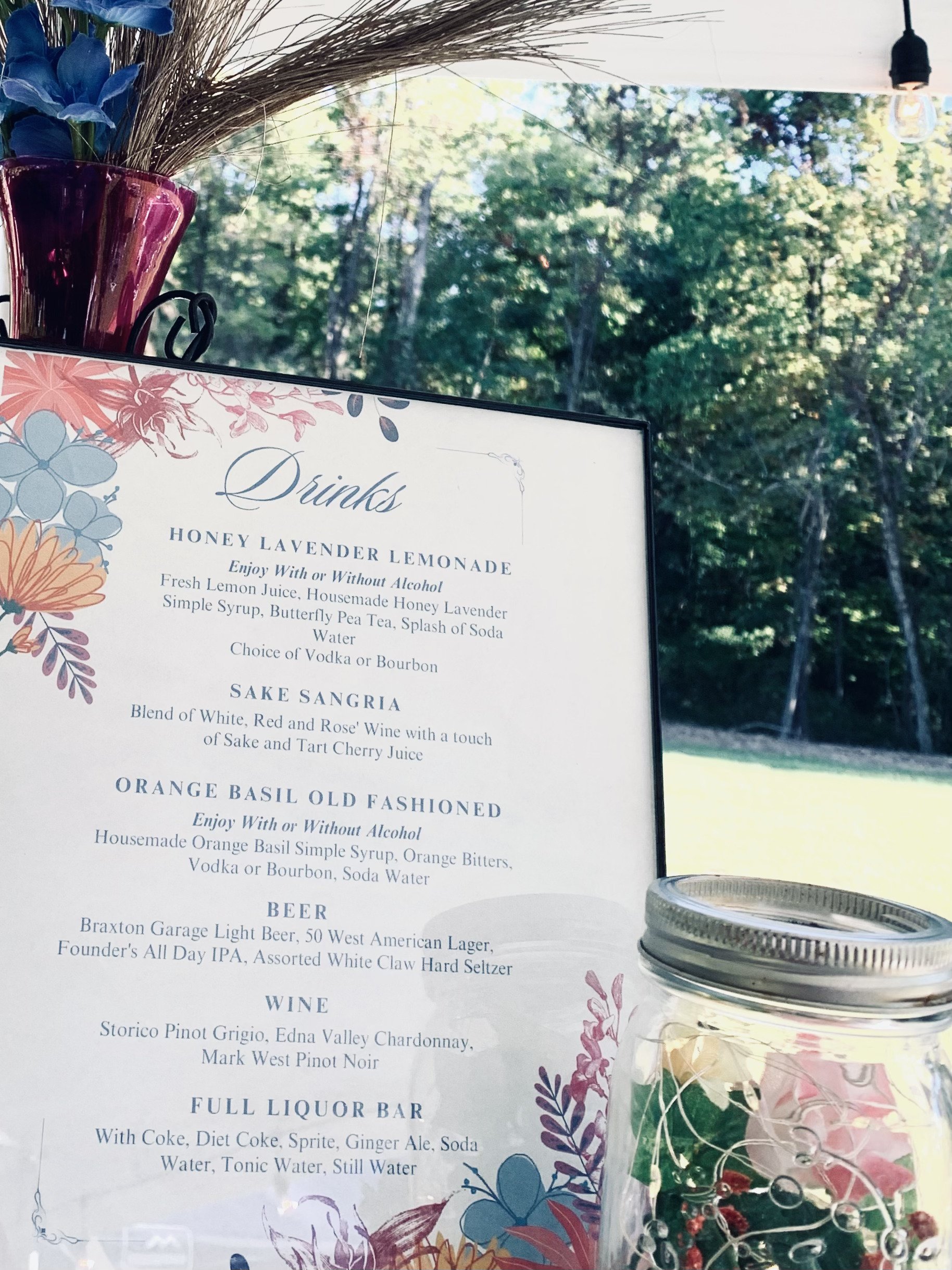 Custom Drink Menu.
