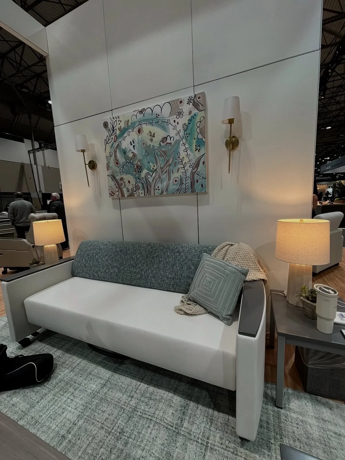 Last week my friend @carriefcarlson called me and asked if I could provide some paintings for her booth at Healthcare Design Show this week, and after 4 days of focus, I delivered these brand new nature inspired pieces that could help show off their 