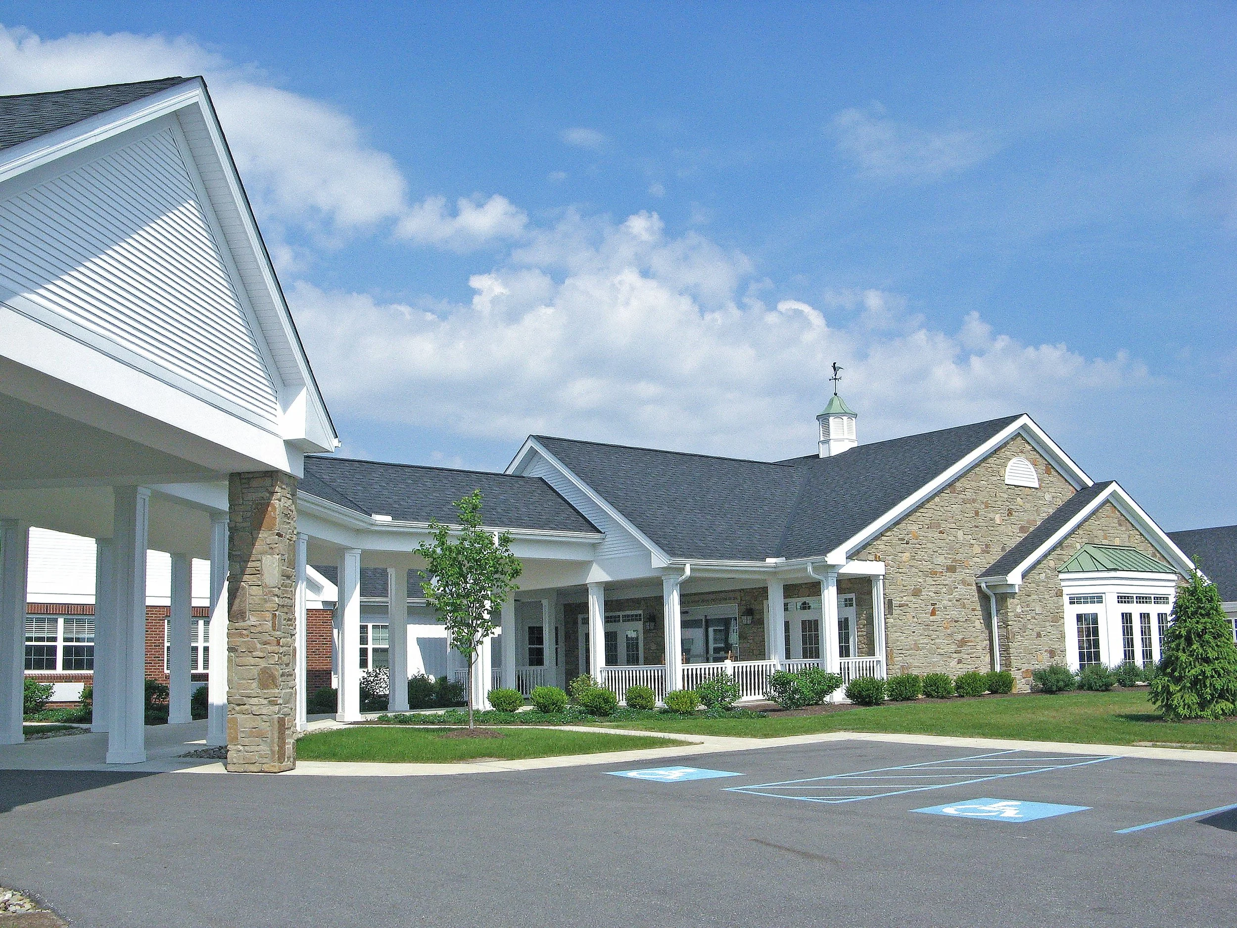 Ohman Family living at Holly. View of front entry, assisted living, senior living, Withers Design Group, Columbus, Ohio