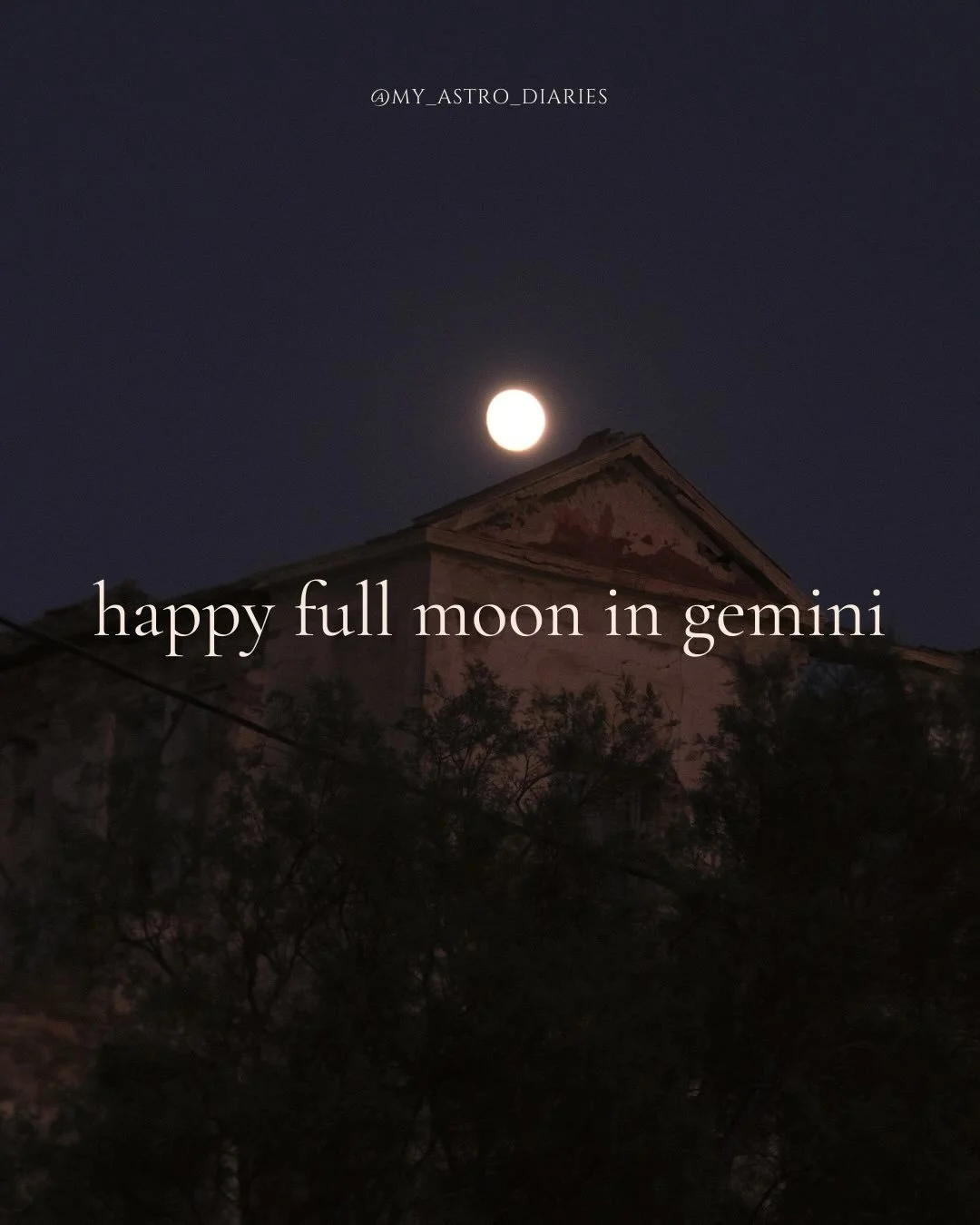 Full Moon in Gemini 🌕♊️✨

My favorite kind of energy. There is no more joy than a beautiful airy transit, this one making a divine trine with my natal Jupiter!

From being so scared from Gemini energy for years and my 12th house in general, to fully