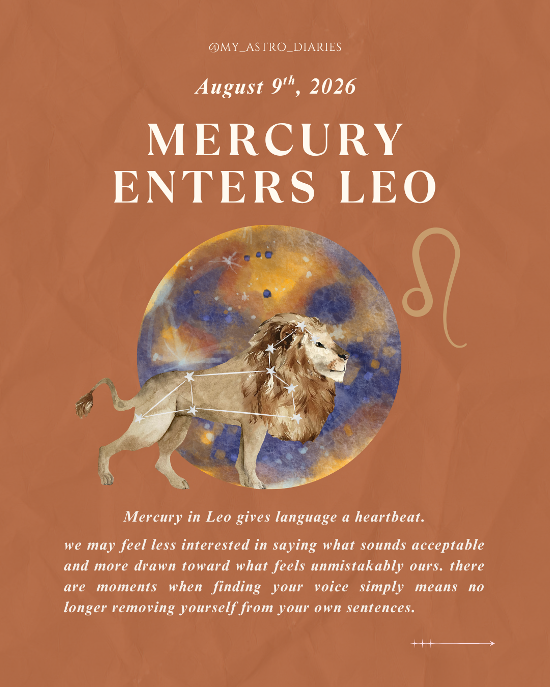 Mercury in Leo transit 2026
