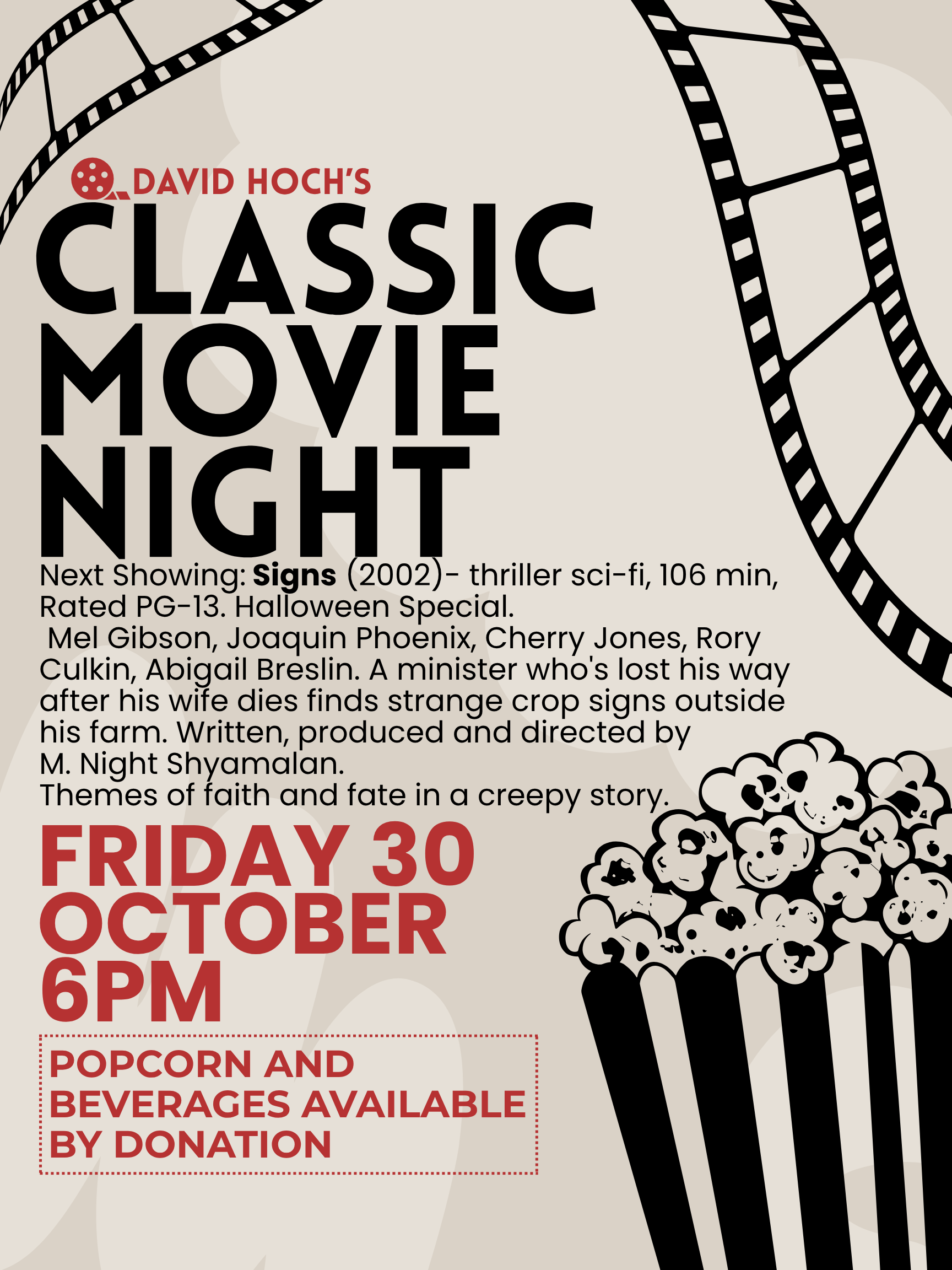 Halloween Special Classic Movie Night - Signs