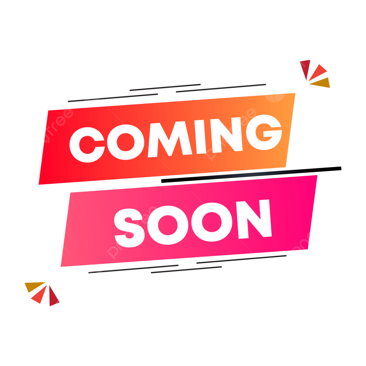 Graphic with the words "Coming Soon" in bold on colorful banners, indicating an upcoming event or release.