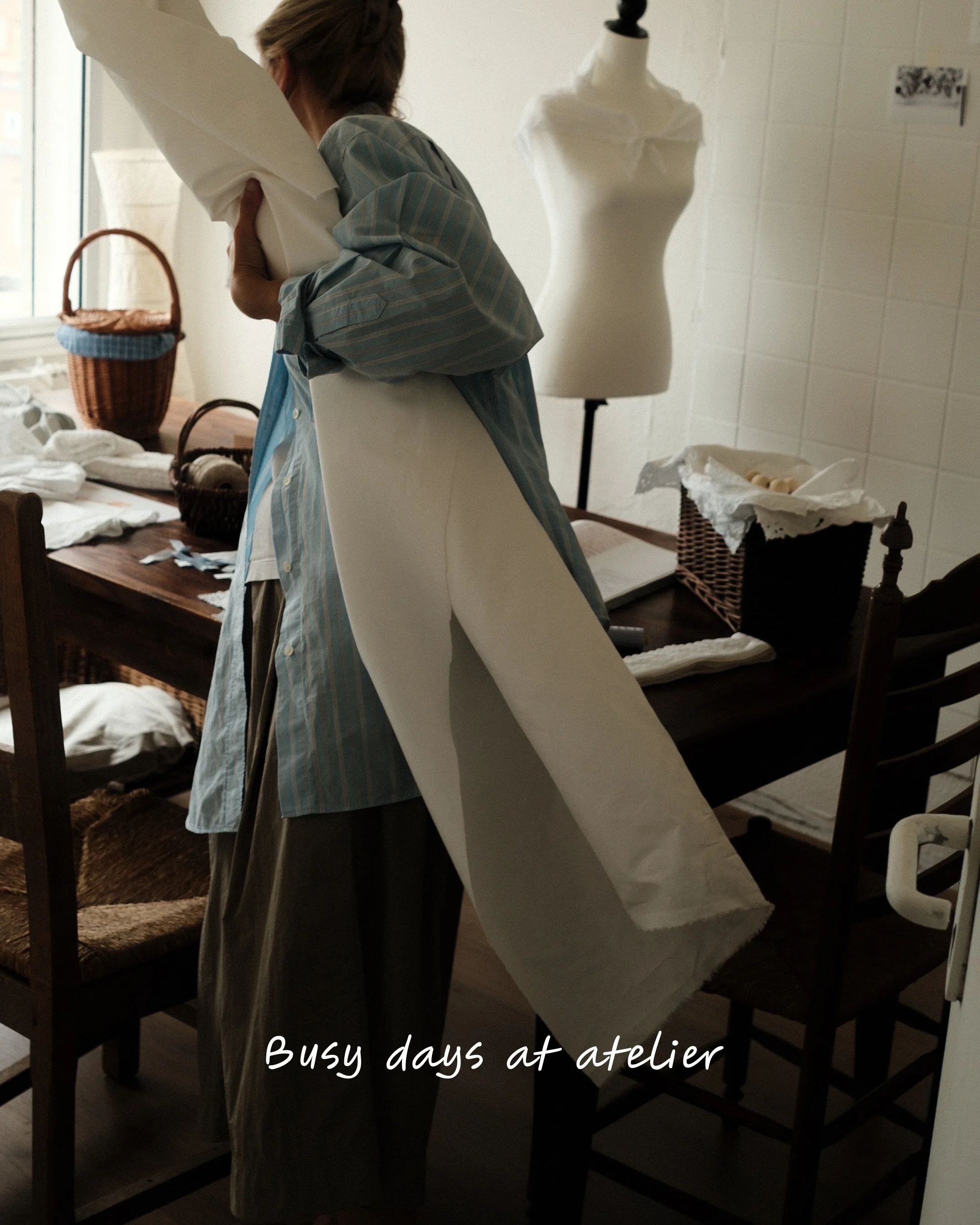 A few busy days behind the scenes, bringing our new collection together at the atelier.

Launching on Thursday, Aug 20.