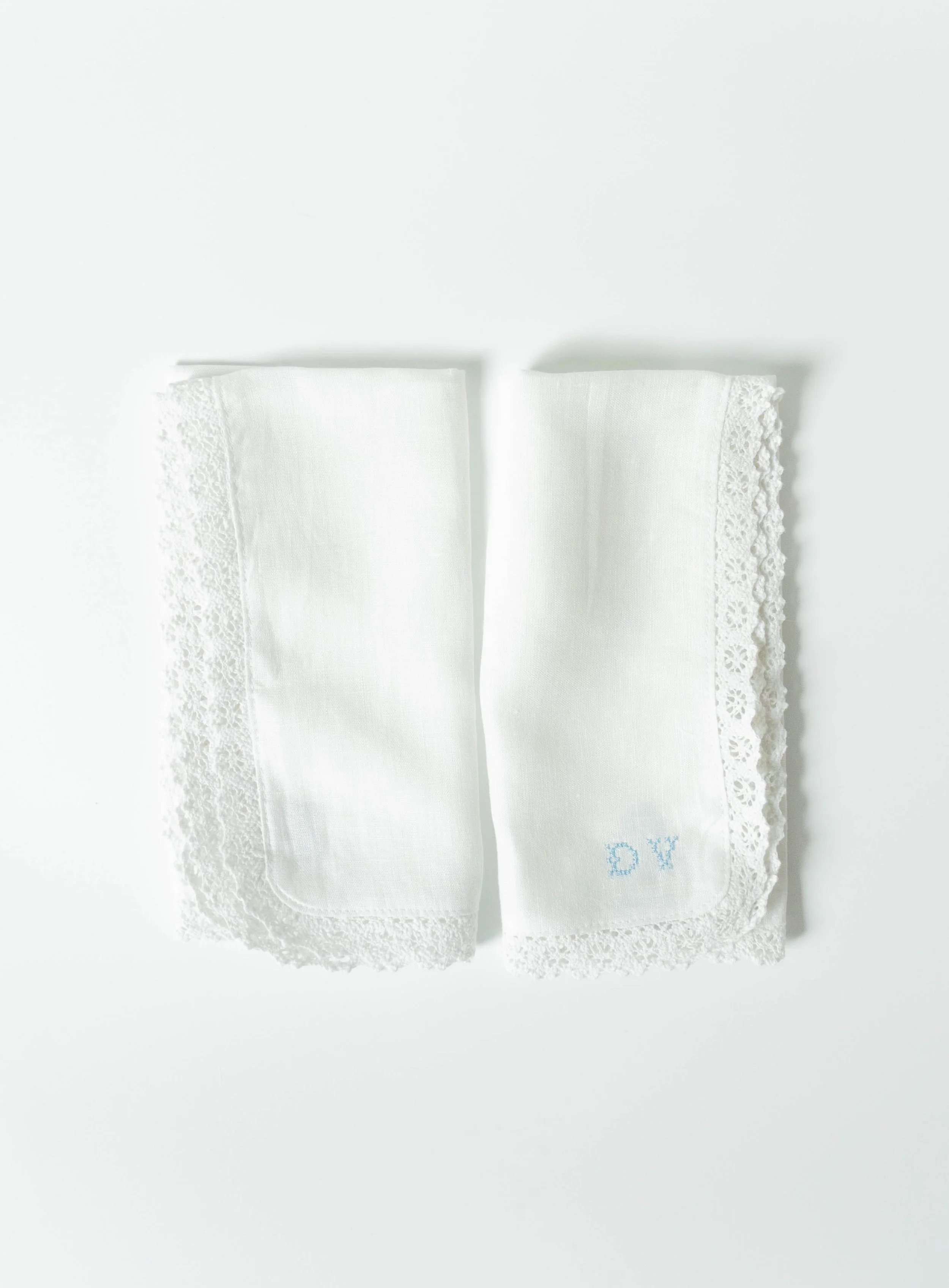 Personalised Linen Napkins with Cross-Stitch Embroidered Initials (Set of 2)