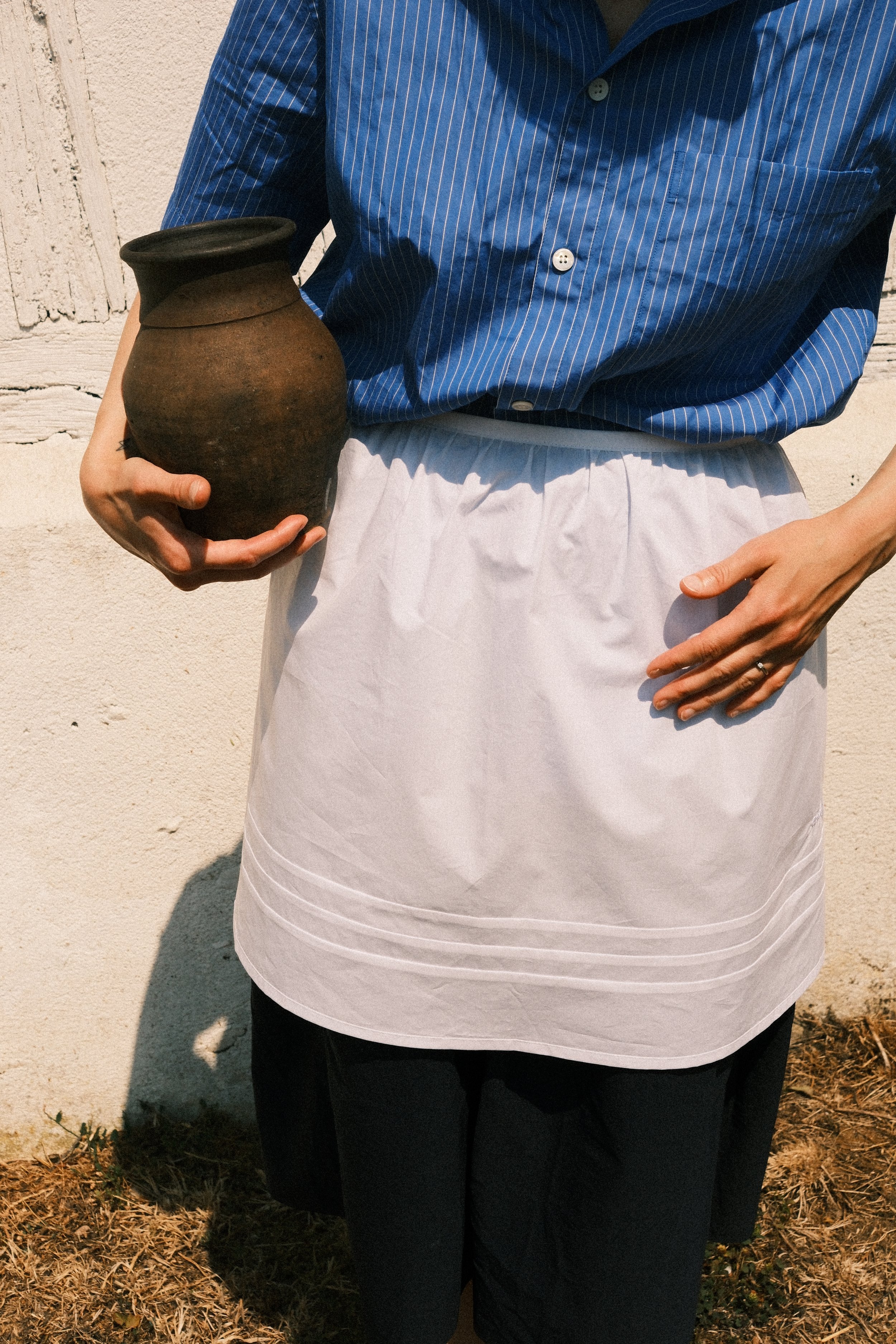 White Pintuck Apron