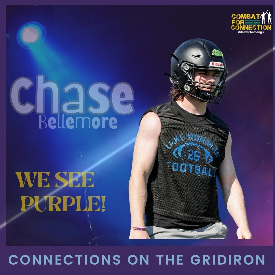 My eyes are trained to find purple! Loved seeing Chase repping our mantra bands during his varsity football season at Lake Norman High School. While we focus on wrestling, our message is for everyone and we embrace all the connections we can. #connec