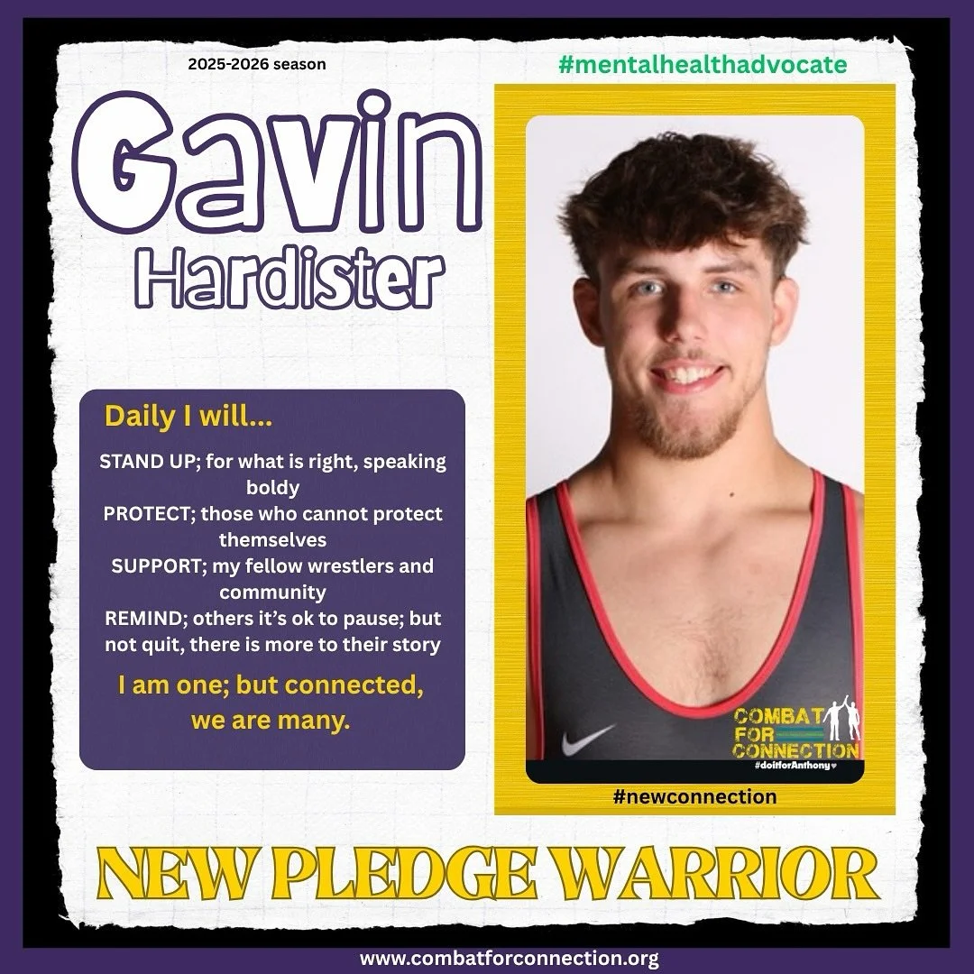 We met Gavin back in high school and have been in awe of his journey and growth on and off the mat. Bold is the word we will use to describe him with his recent advocacy for mental health and his dedication to the Lord. Thank you for connecting with