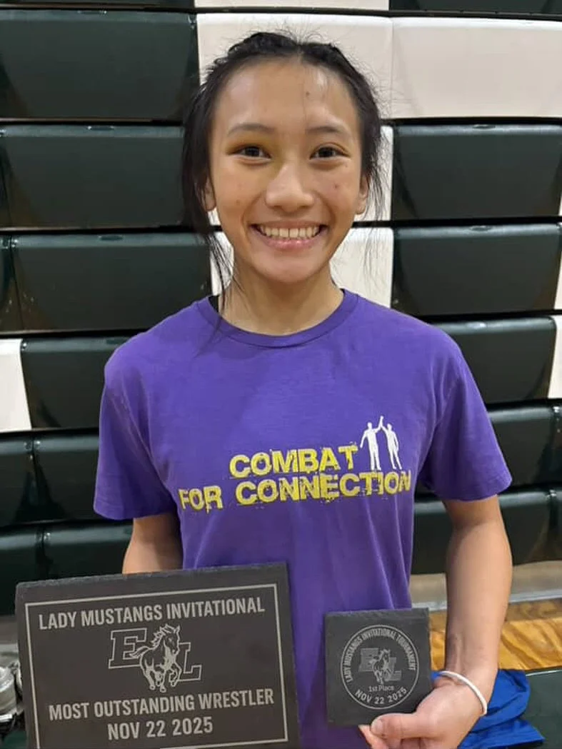 Yaleen took first at Lady Mustangs and also got MOW!!!! She&rsquo;s back and already taking names! #combatforconnection #mow #wrestling #family