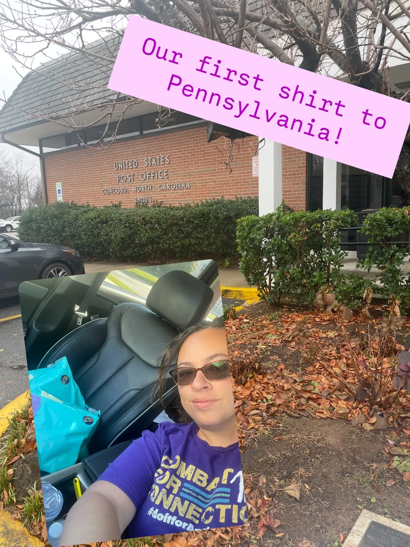 We must appreciate the little things. I have been sending out shirts for years now and today was the first time I got asked about what Combat for Connection is. I have recently been a repeat customer to a post office in Concord 45 minutes from home b