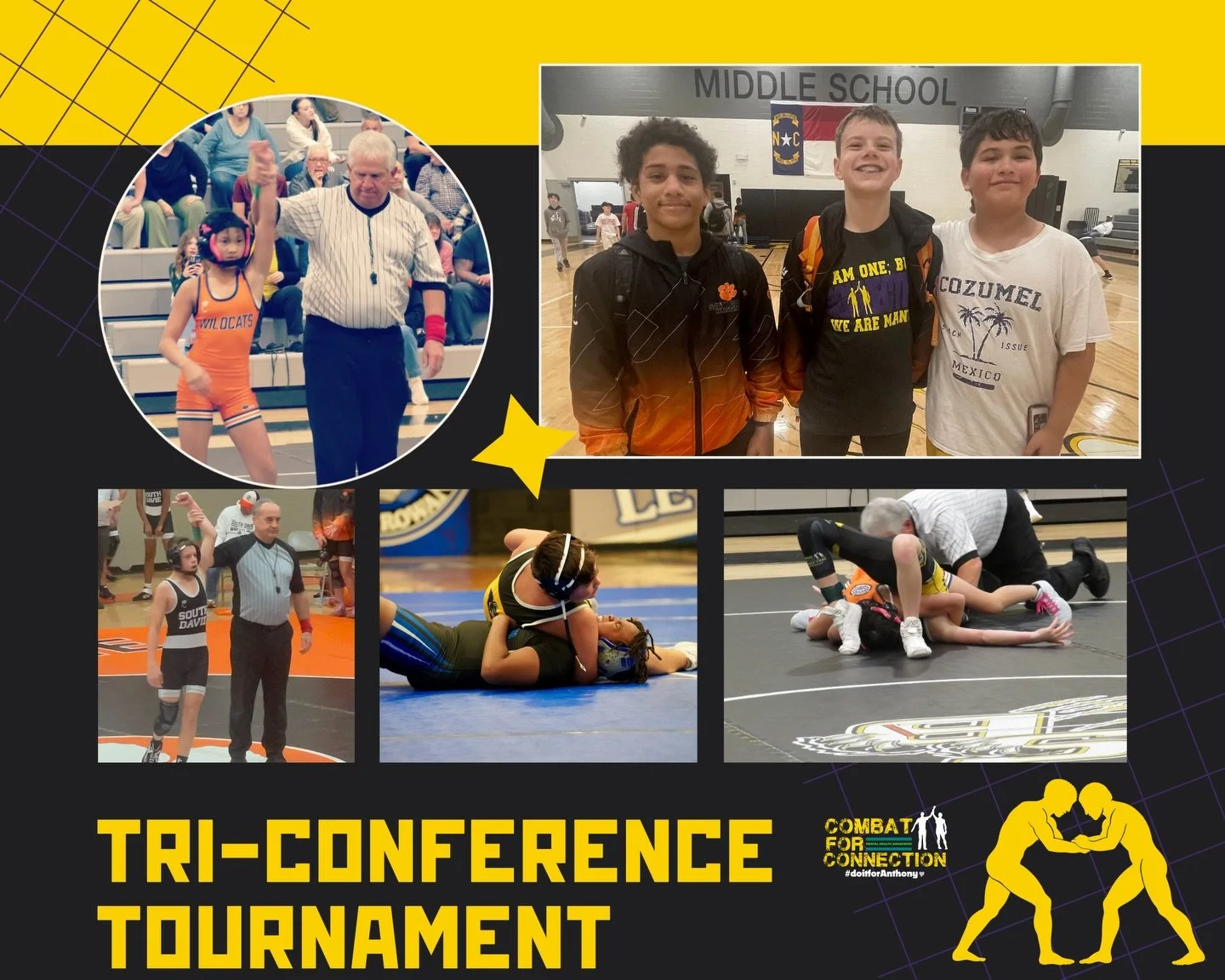 Good luck to our pledge warriors competing tomorrow at their middle school Tri-conference. #support #wrestling #middleschool #combatforconnection