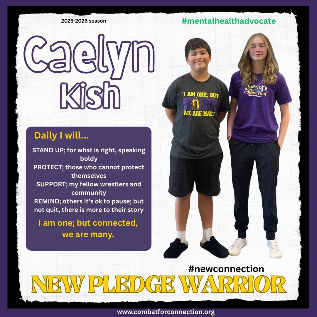 Caelyn knows all about standing up boldly as she is a one woman wrestling team that continues to show up day after day. If she isn&rsquo;t wrestling, she is sitting in her teammates corners or tapping for them on the mat. Welcome to Combat for Connec