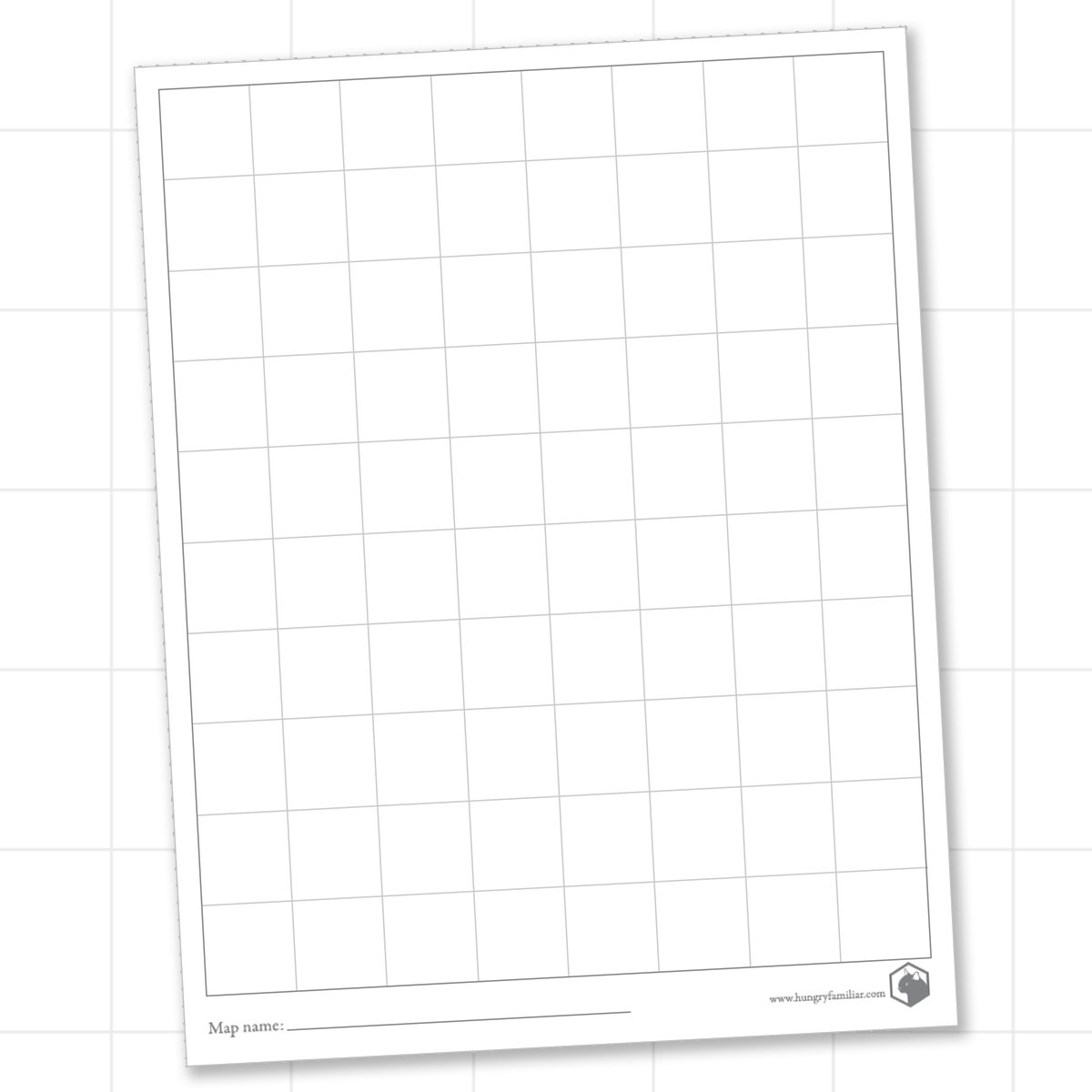 Blank Map Grid (Printable Letter)