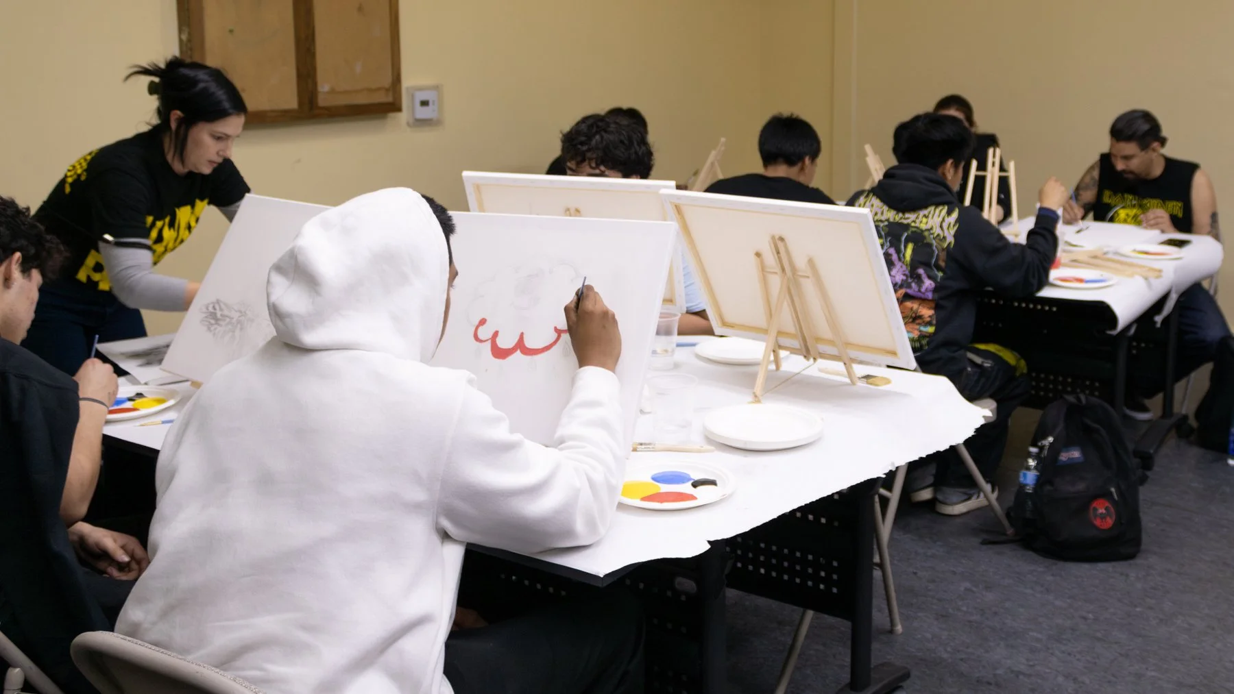 Colossal Media hosting after-school art class at El Centro del Pueblo in Echo Park, Los Angeles.