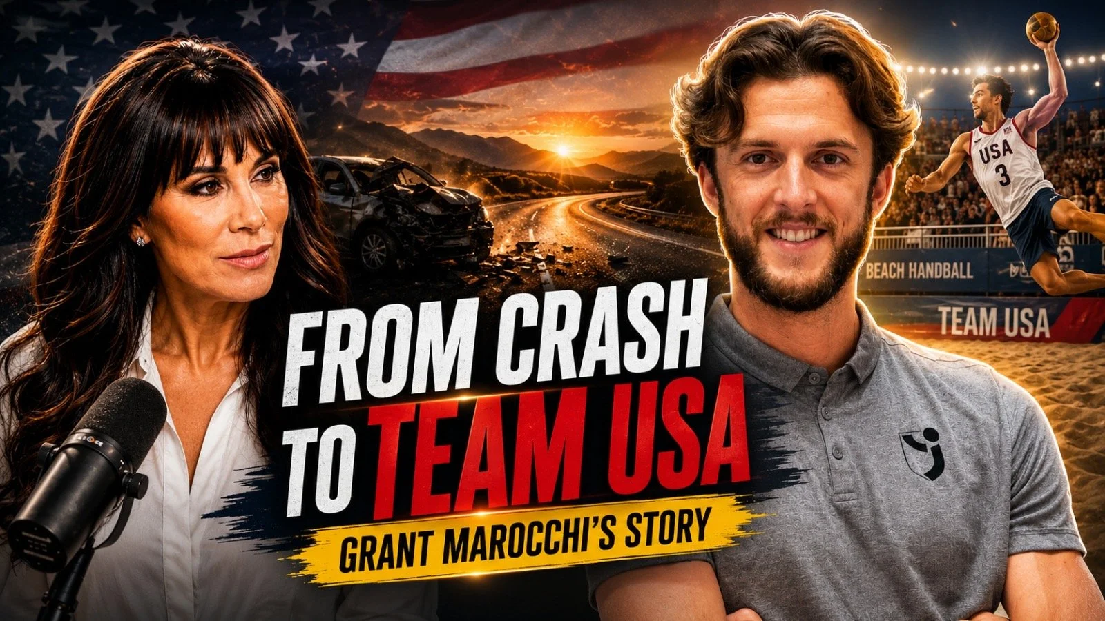 Grant Marocchi Team USA beach handball interview on I’m Too Busy Podcast with Christina Flach, celebrity makeup artist San Francisco Bay Area
