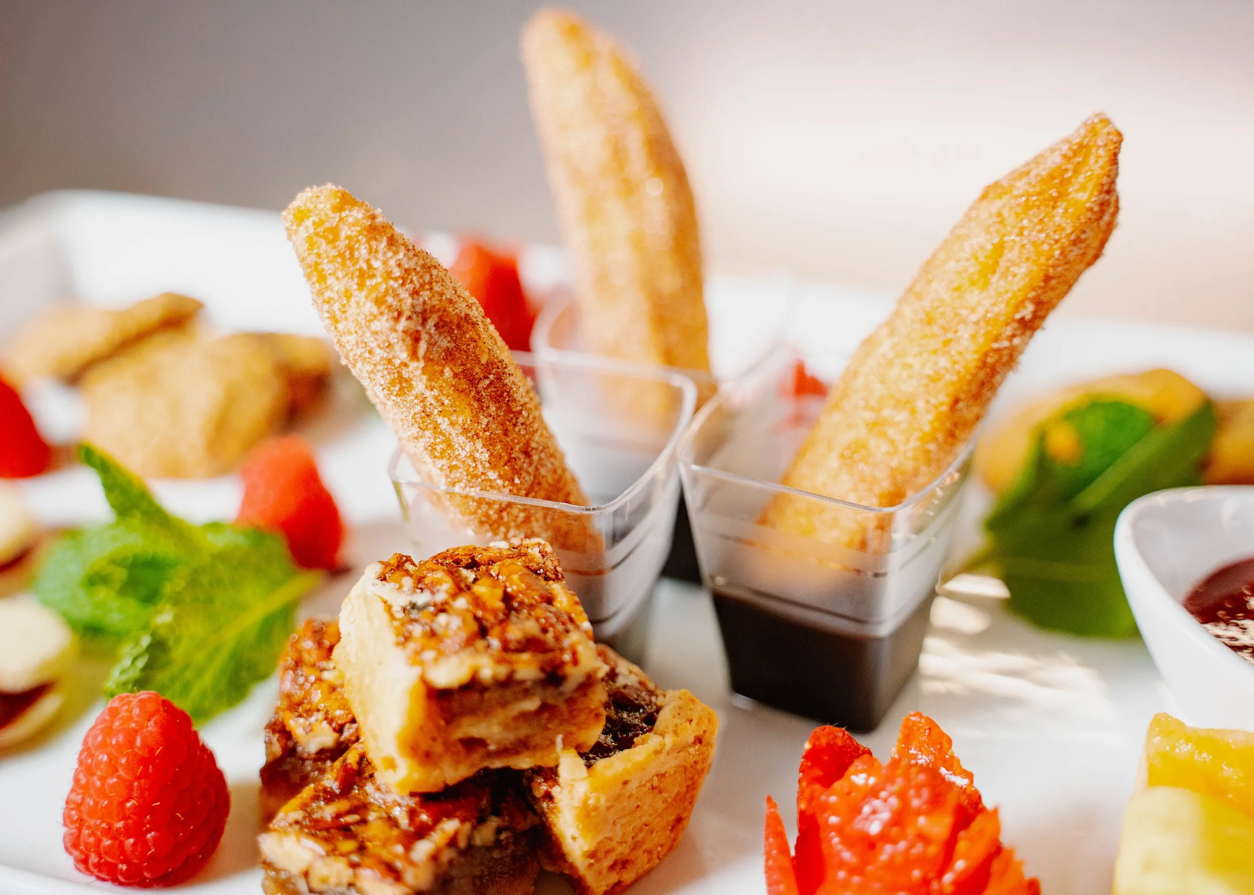 Cinnamon Stick Baked Pastries and Fresh Fruit