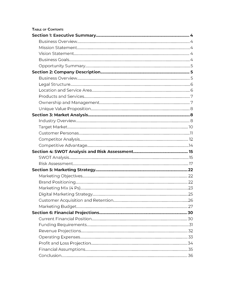 Table of Contents