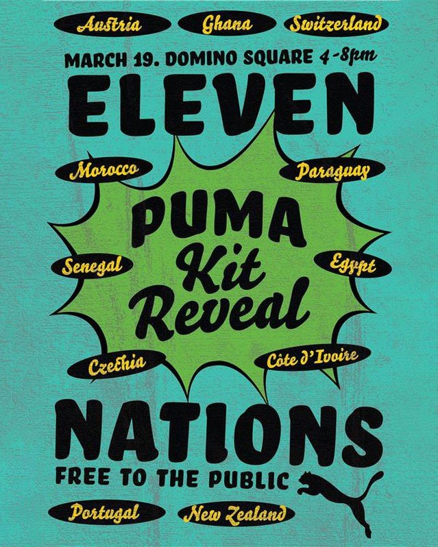⚽️ HAPPENING NOW AT 📍 @DominoPark ⚽️ 

@nycfootyofficial is partnering with @puma.usa for an unforgettable 11 nations Kit Reveal tournament and block party at Domino Square 👕

Stop by tonight!